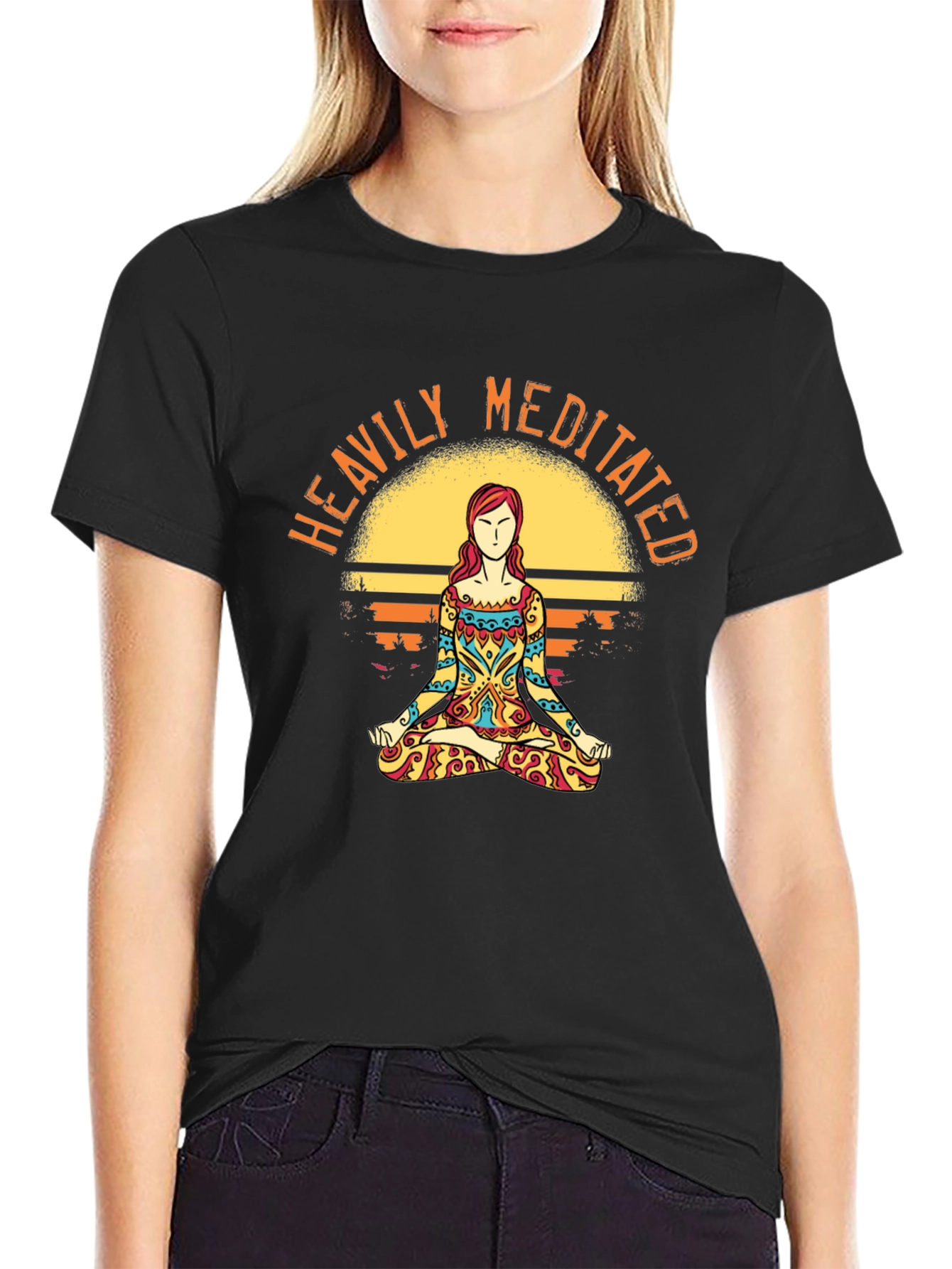 Heavily Meditated Graphic T-Shirt - Yoga Zen Tee