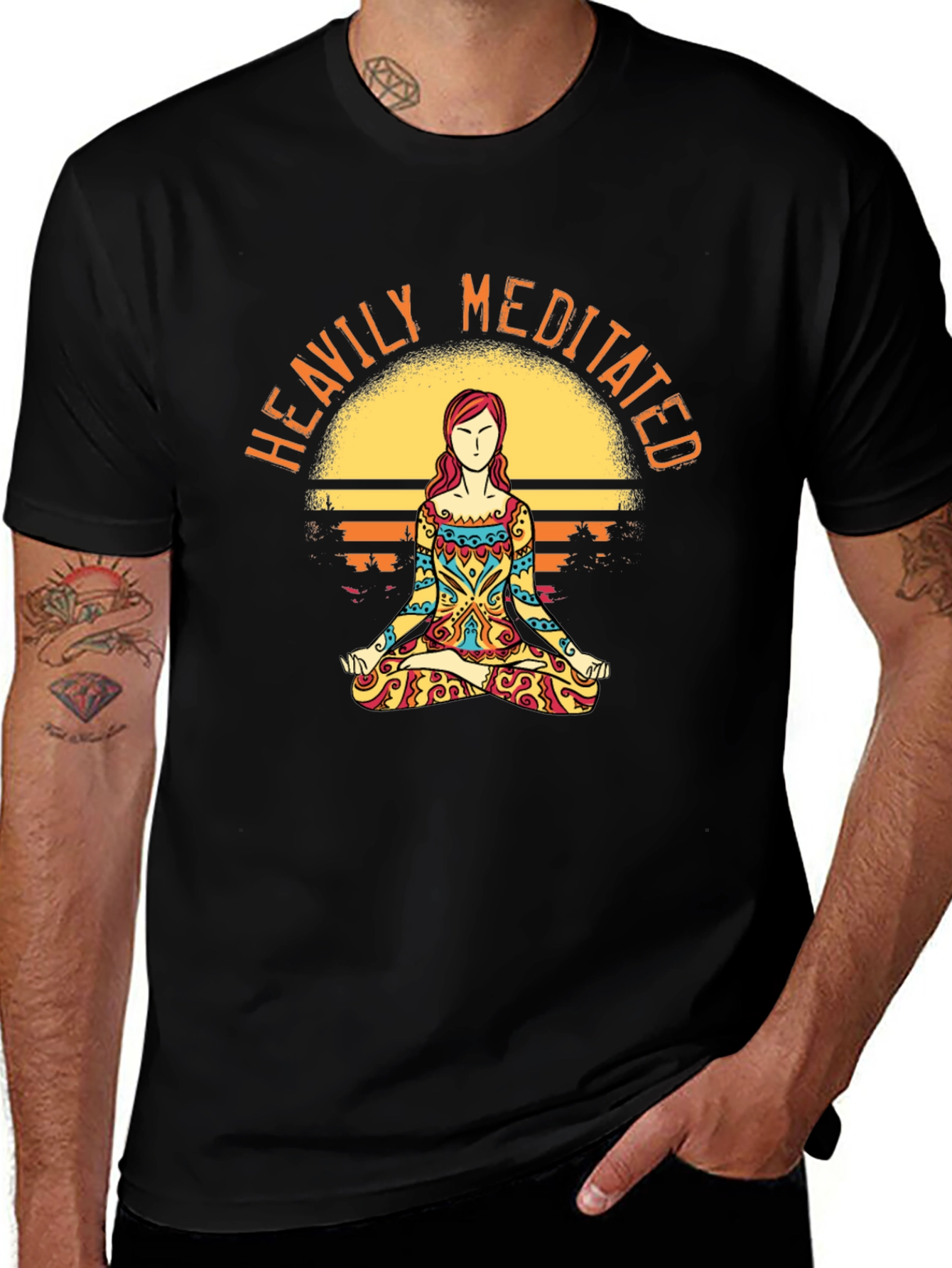 Heavily Meditated Graphic T-Shirt - Yoga Zen Tee