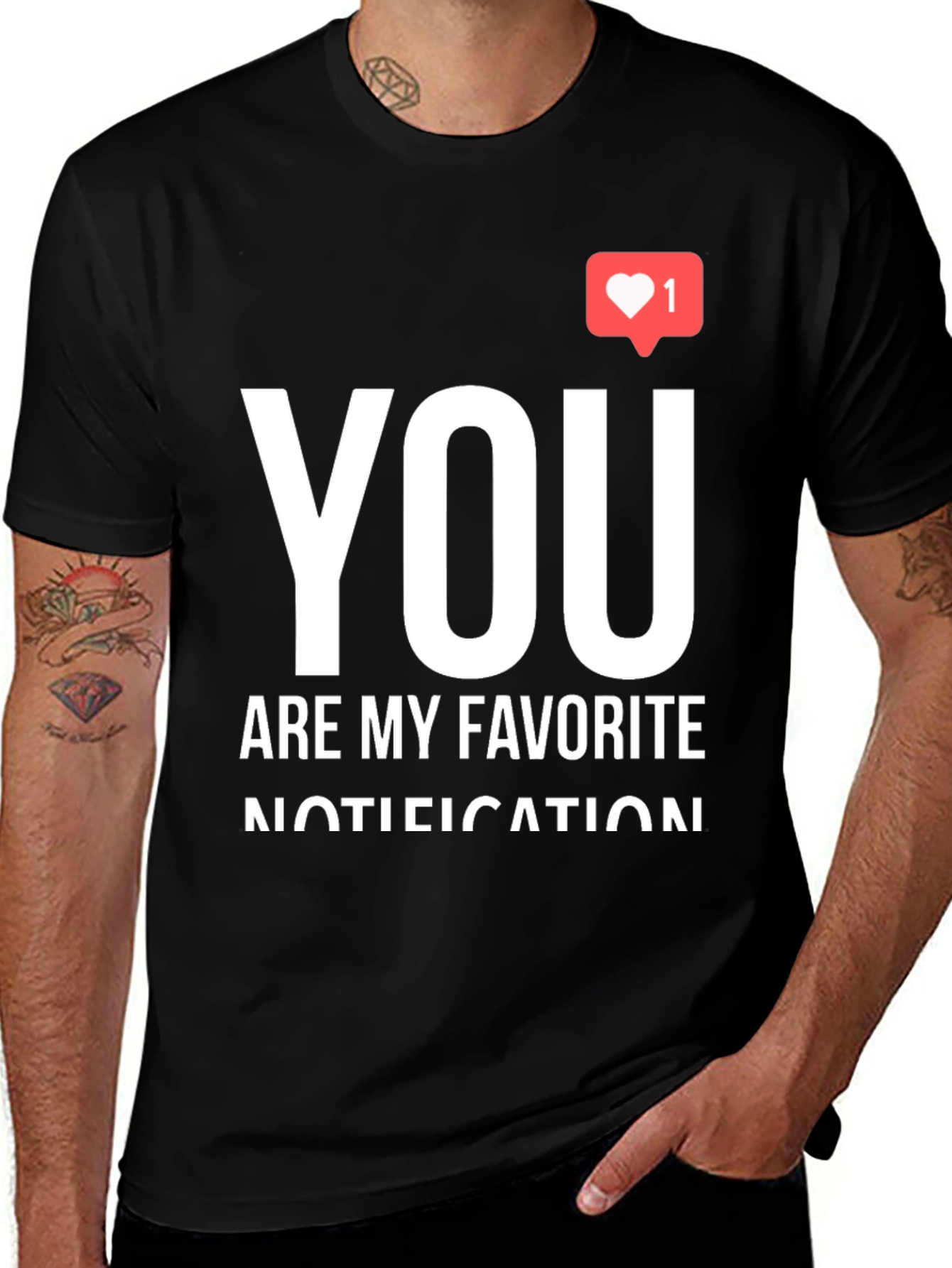 You Are My Favorite Notification Black Graphic Tee
