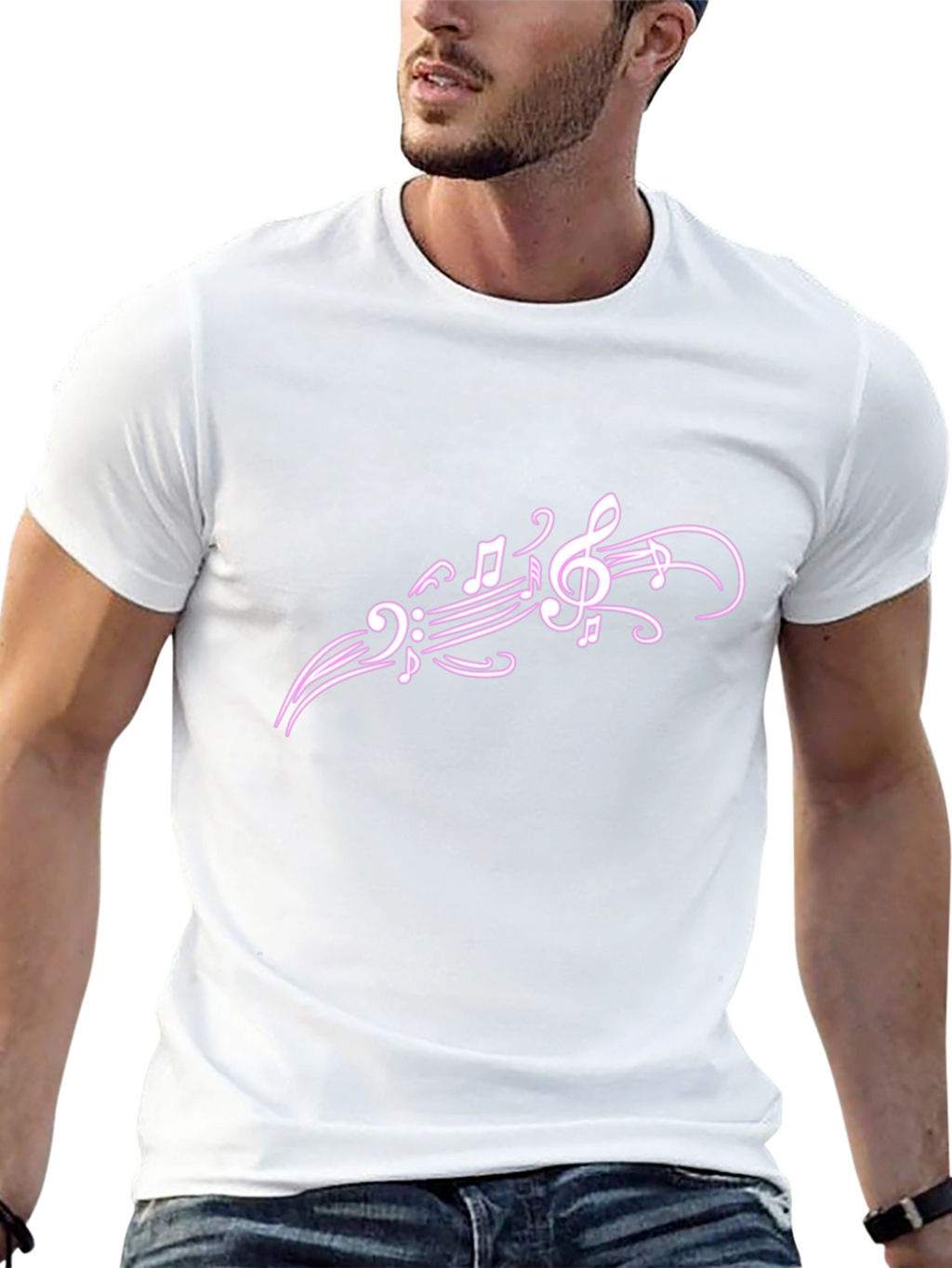 Music Notes Graphic T-Shirt - Casual Style