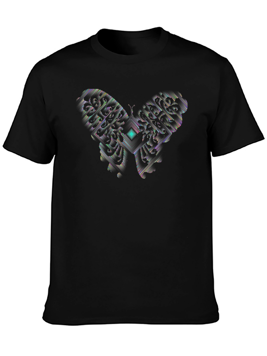 Abstract Butterfly Graphic Black T-Shirt