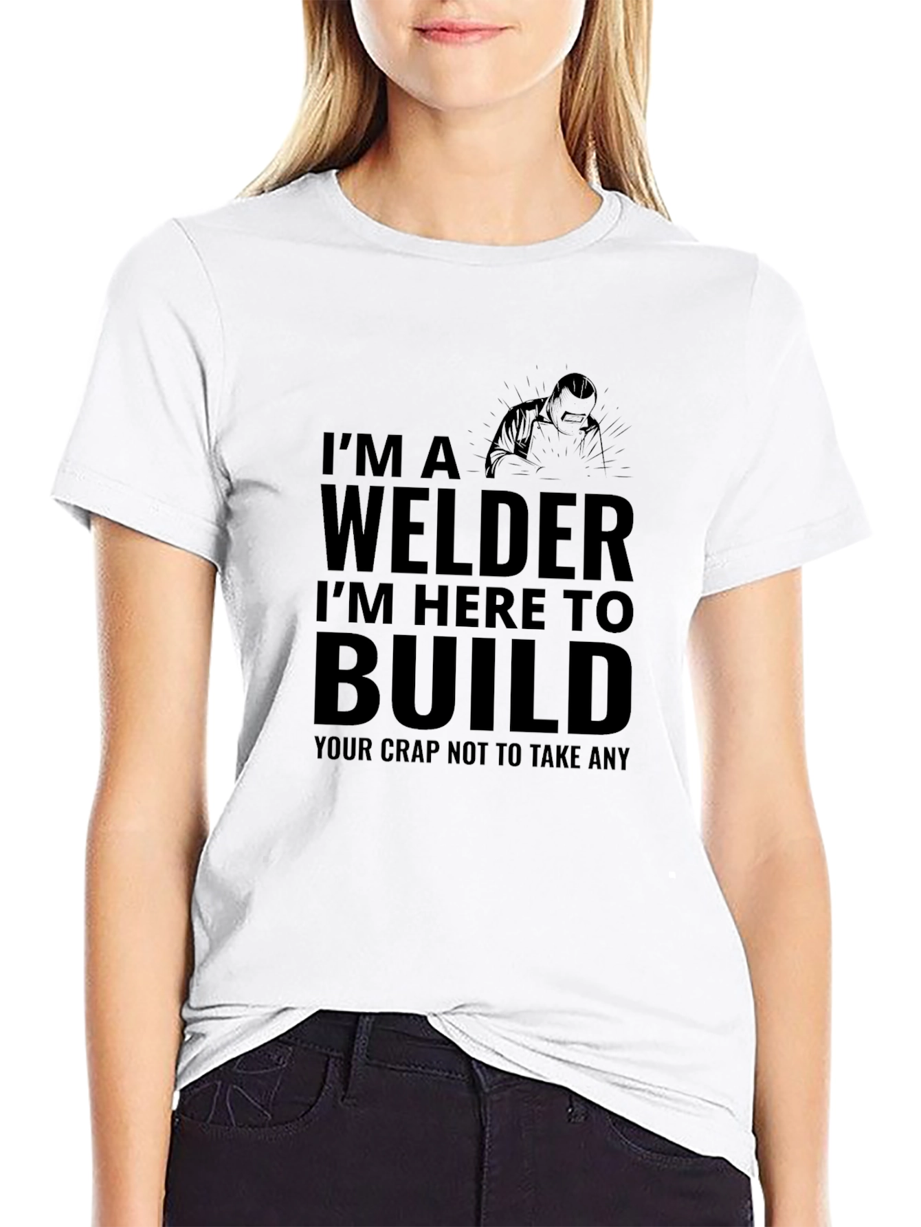 Welder Build T-Shirt - Mens Black Graphic Tee