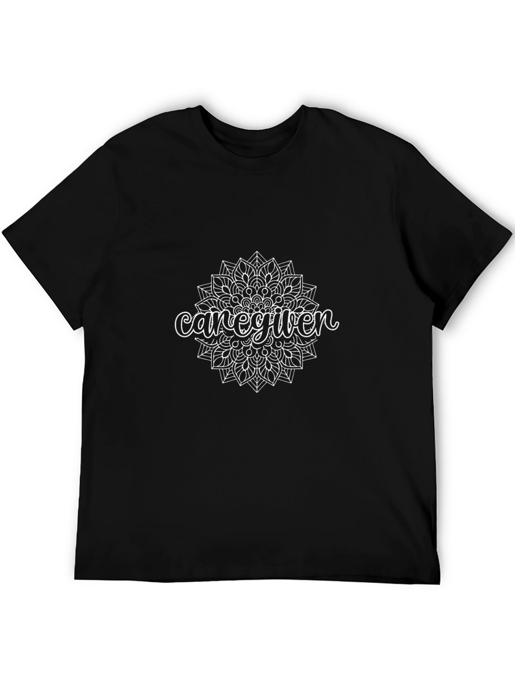 Caregiver Mandala Graphic T-Shirt - Black