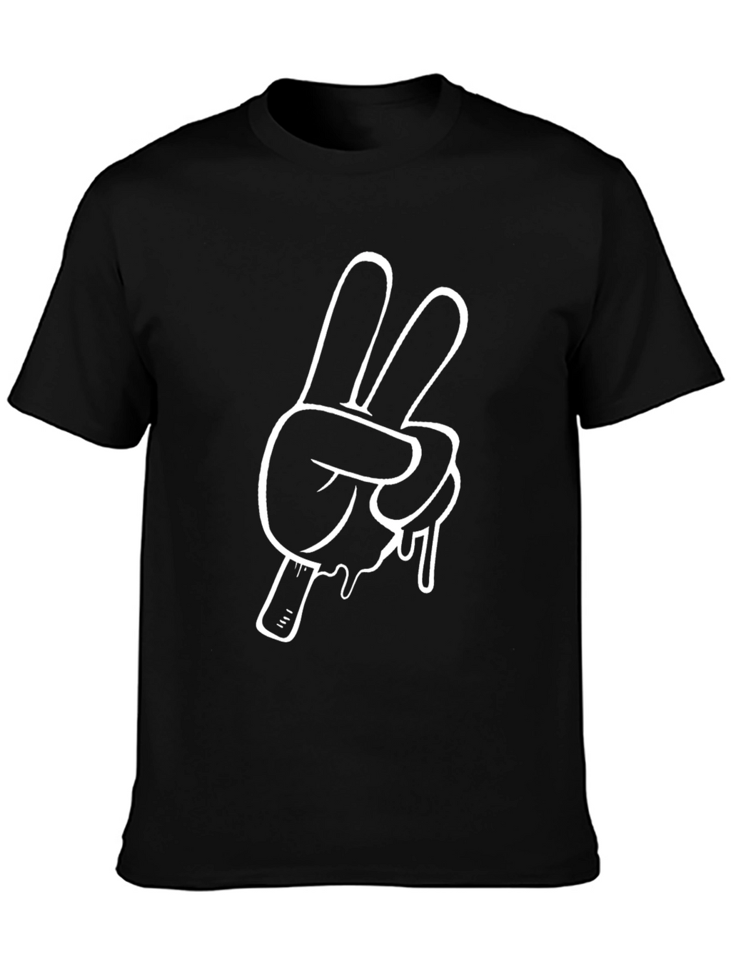 Cool Peace Sign Graphic Tee - Black