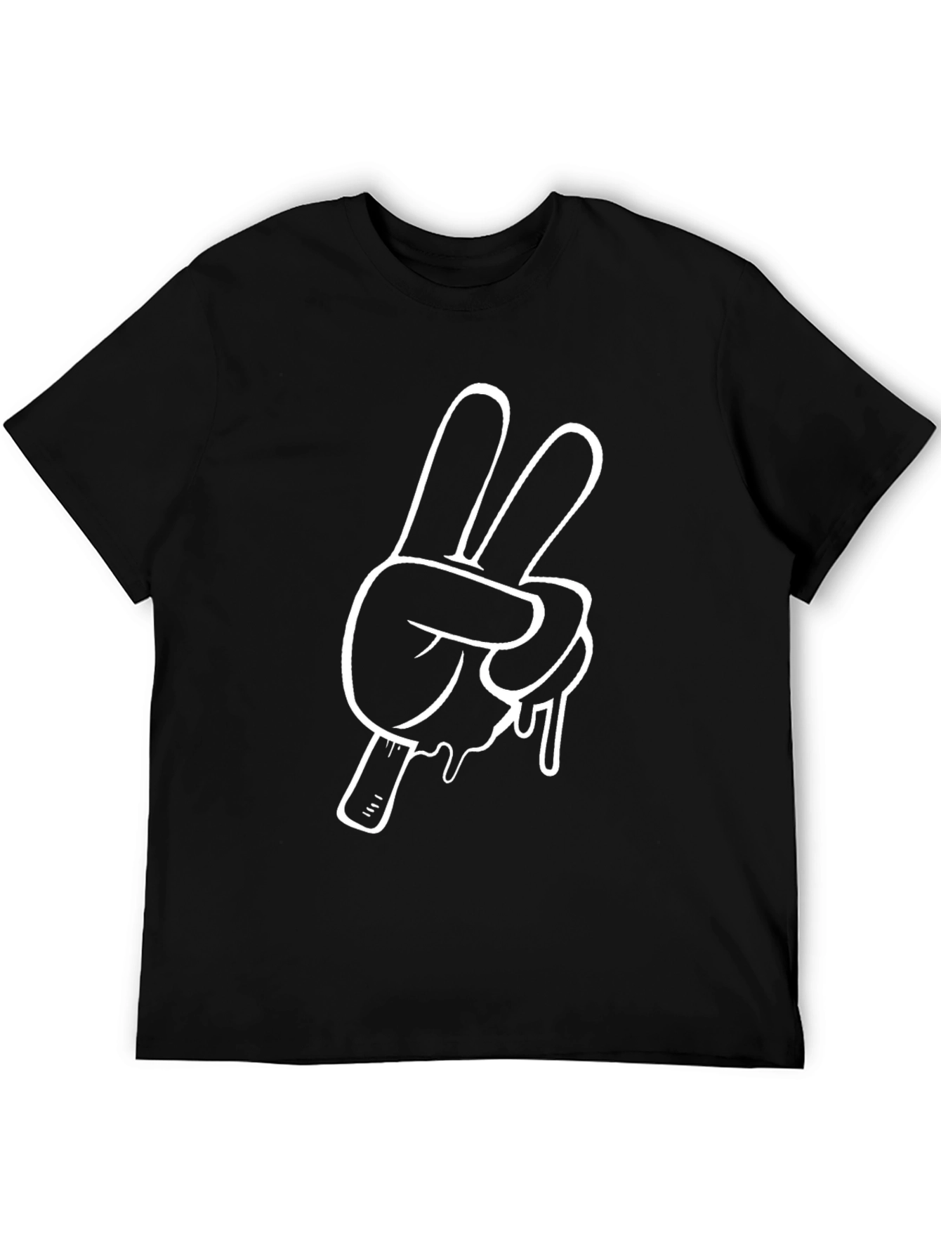 Cool Peace Sign Graphic Tee - Black