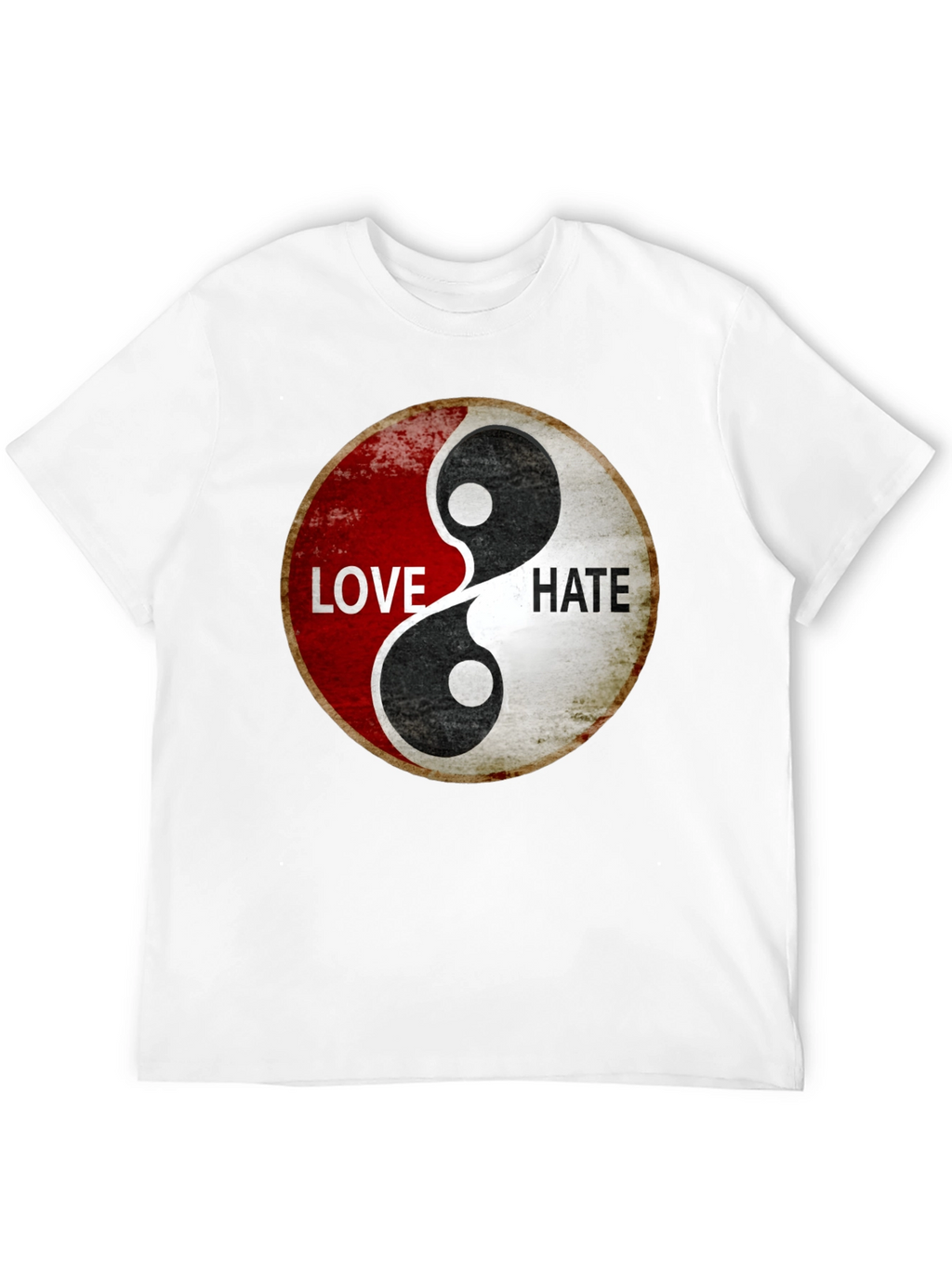 Yin Yang Love Hate Graphic T-Shirt