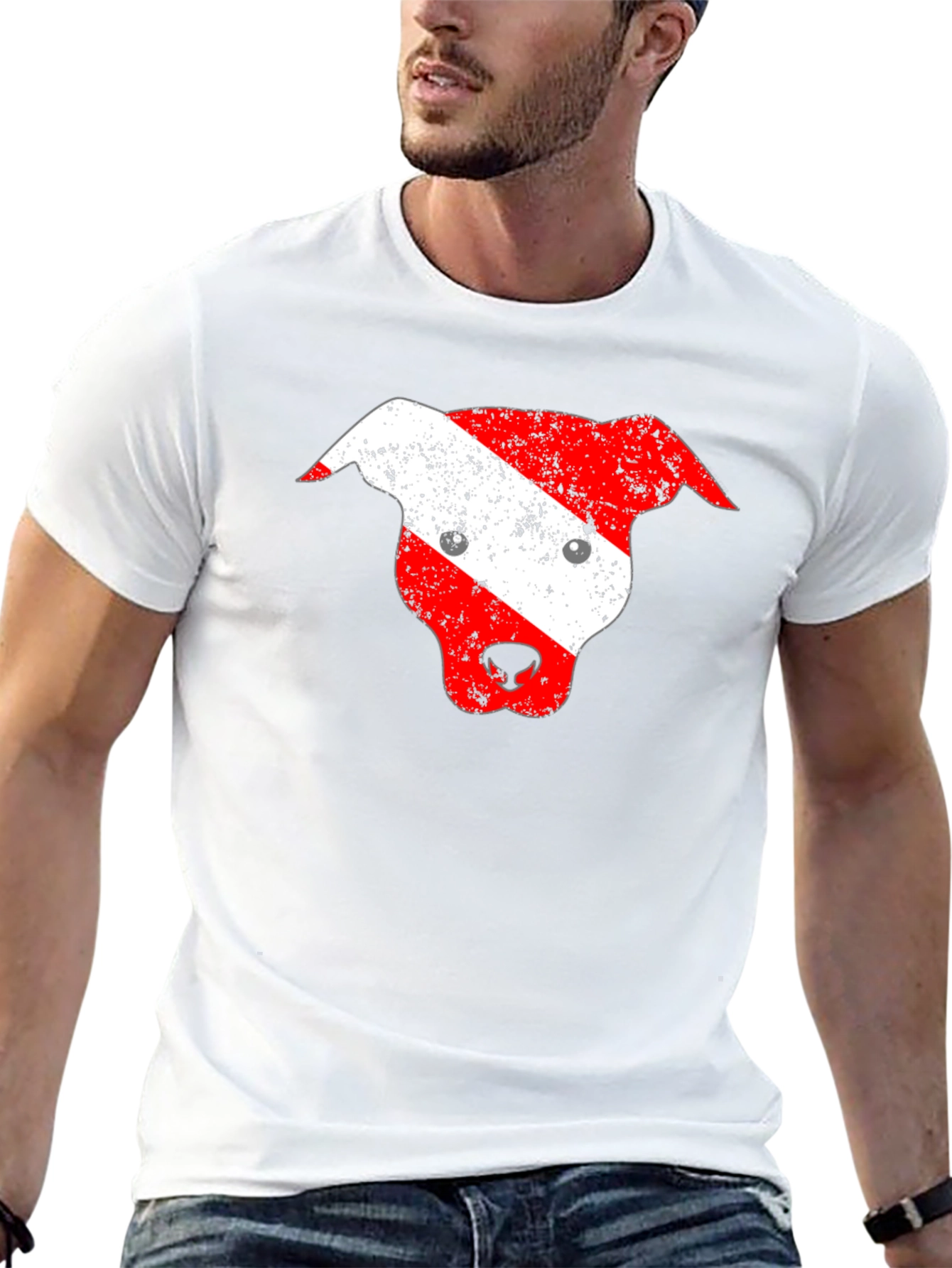 Dog Head Graphic T-Shirt - Black