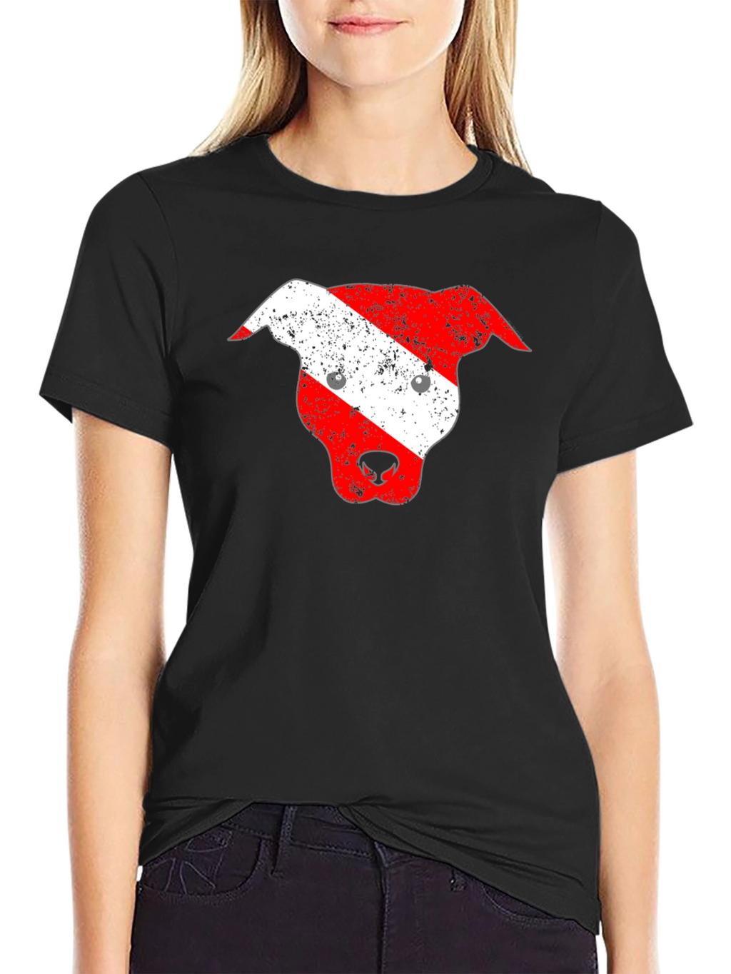 Dog Head Graphic T-Shirt - Black