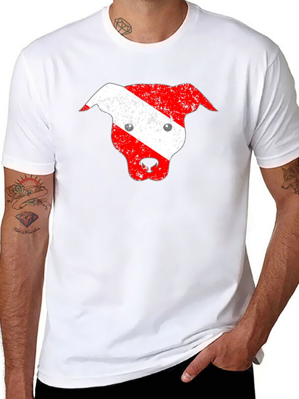 Dog Head Graphic T-Shirt - Black