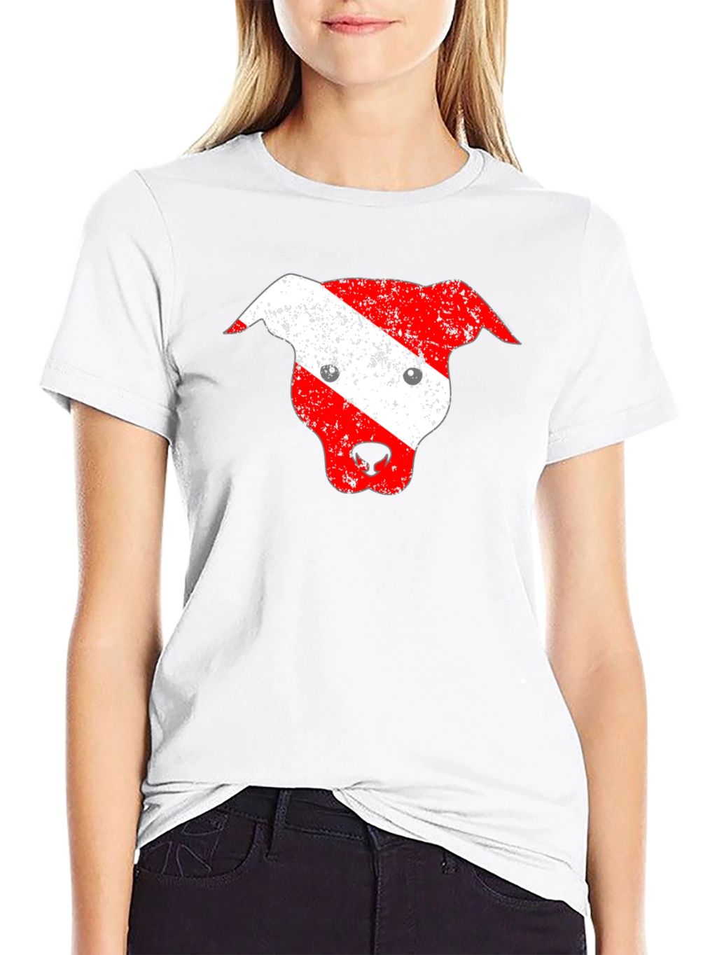Dog Head Graphic T-Shirt - Black