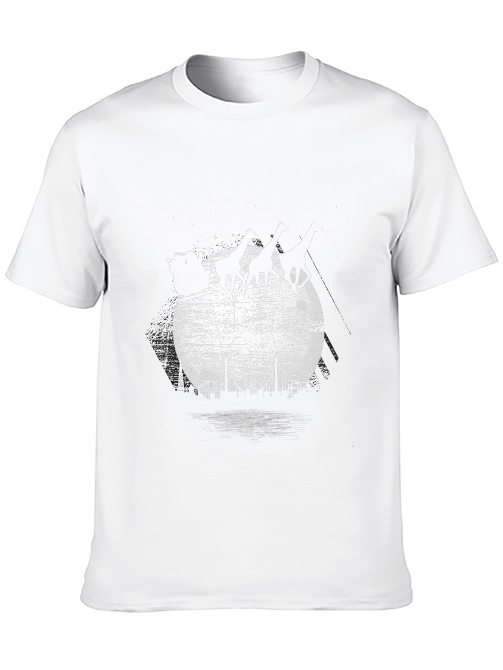 Giraffe Sleigh T-Shirt - City Skyline