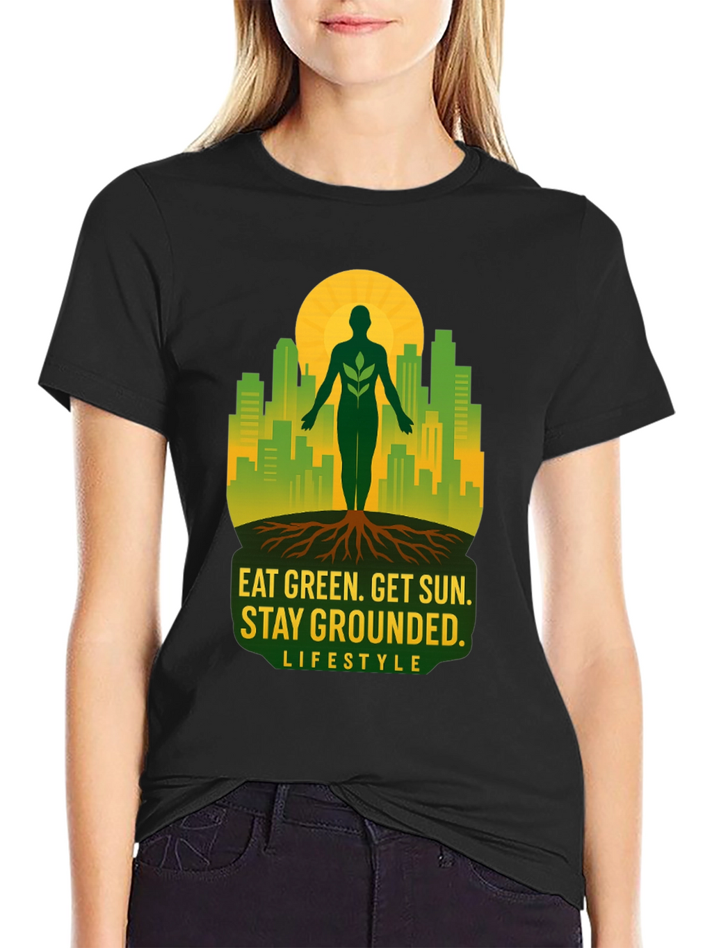 Eat Green Stay Grounded Graphic Tee