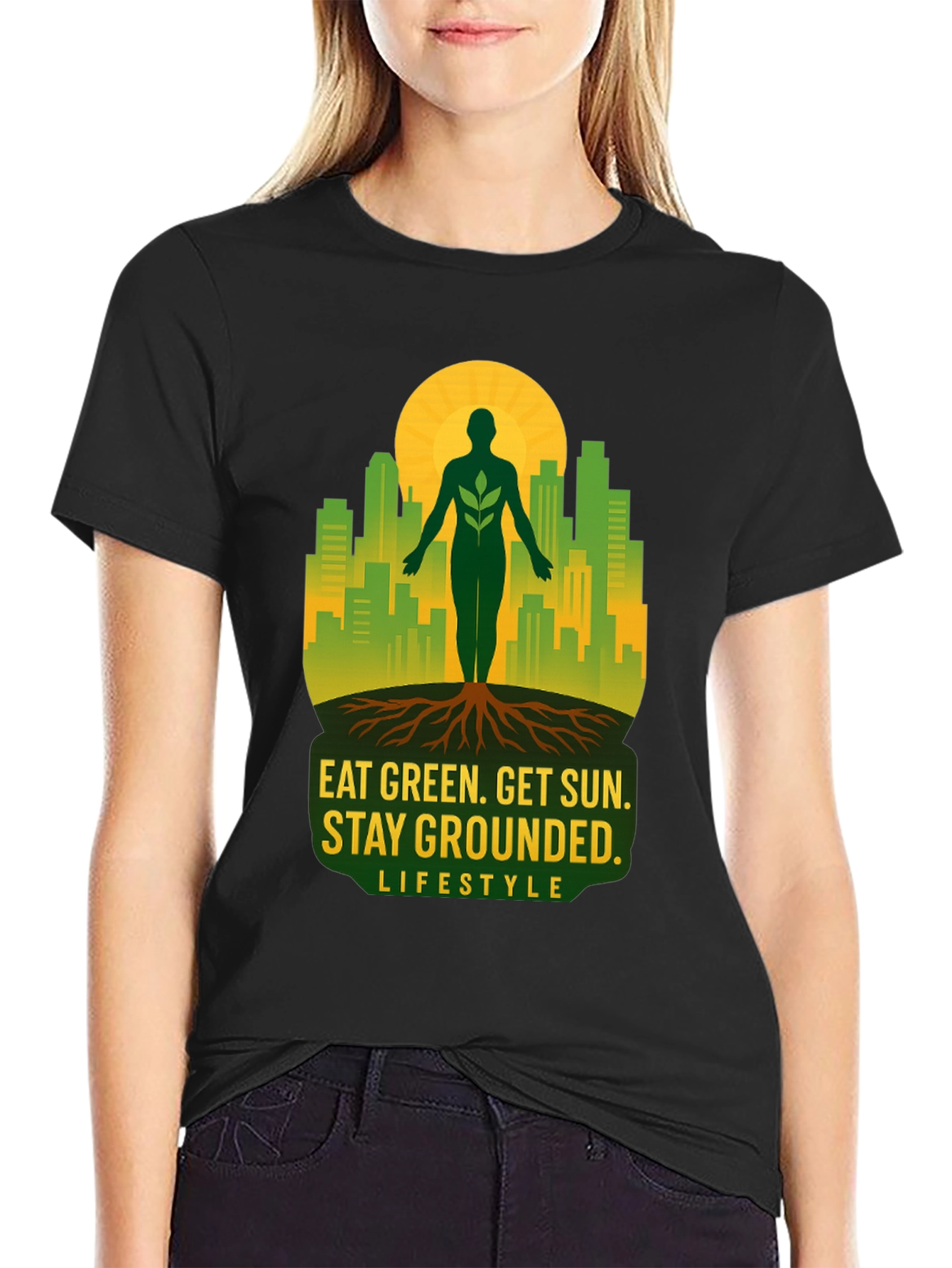 Eat Green Stay Grounded Graphic Tee
