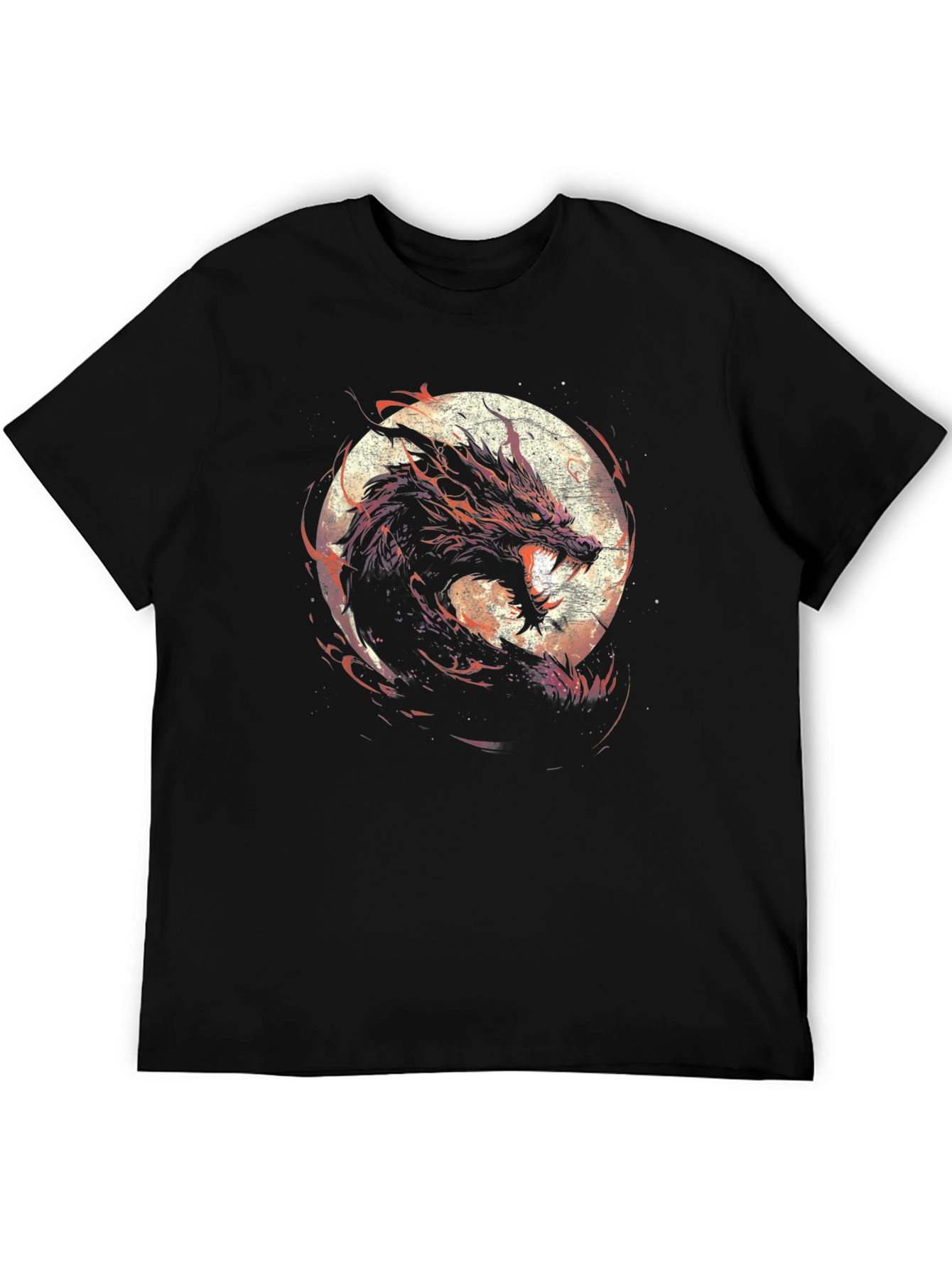 Dragon Moon Graphic Tee - Black