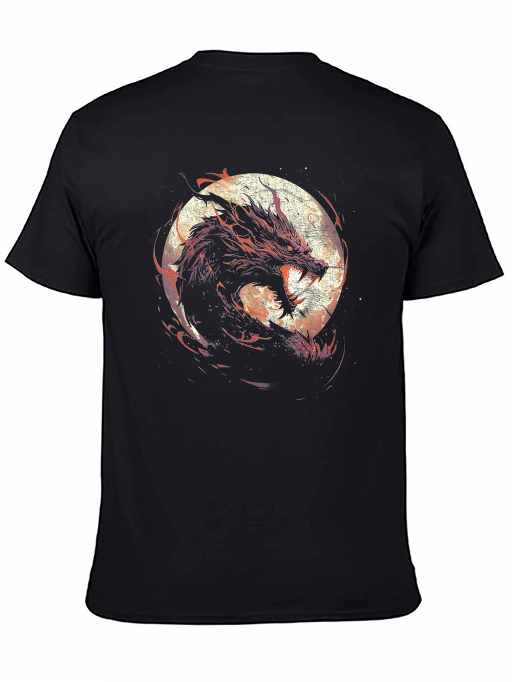 Dragon Moon Graphic Tee - Black