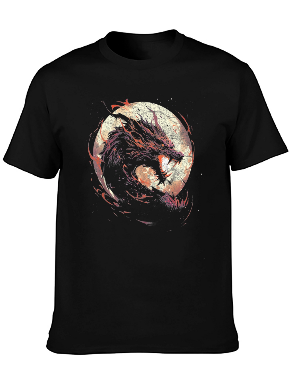 Dragon Moon Graphic Tee - Black