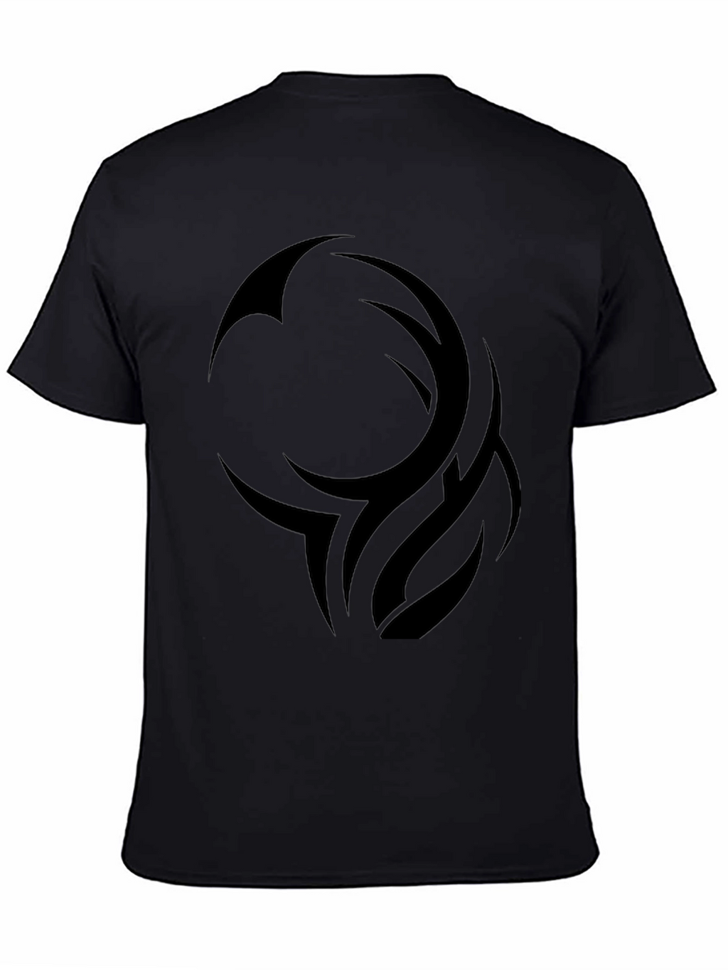 Mens Black Tribal Design Graphic T-Shirt