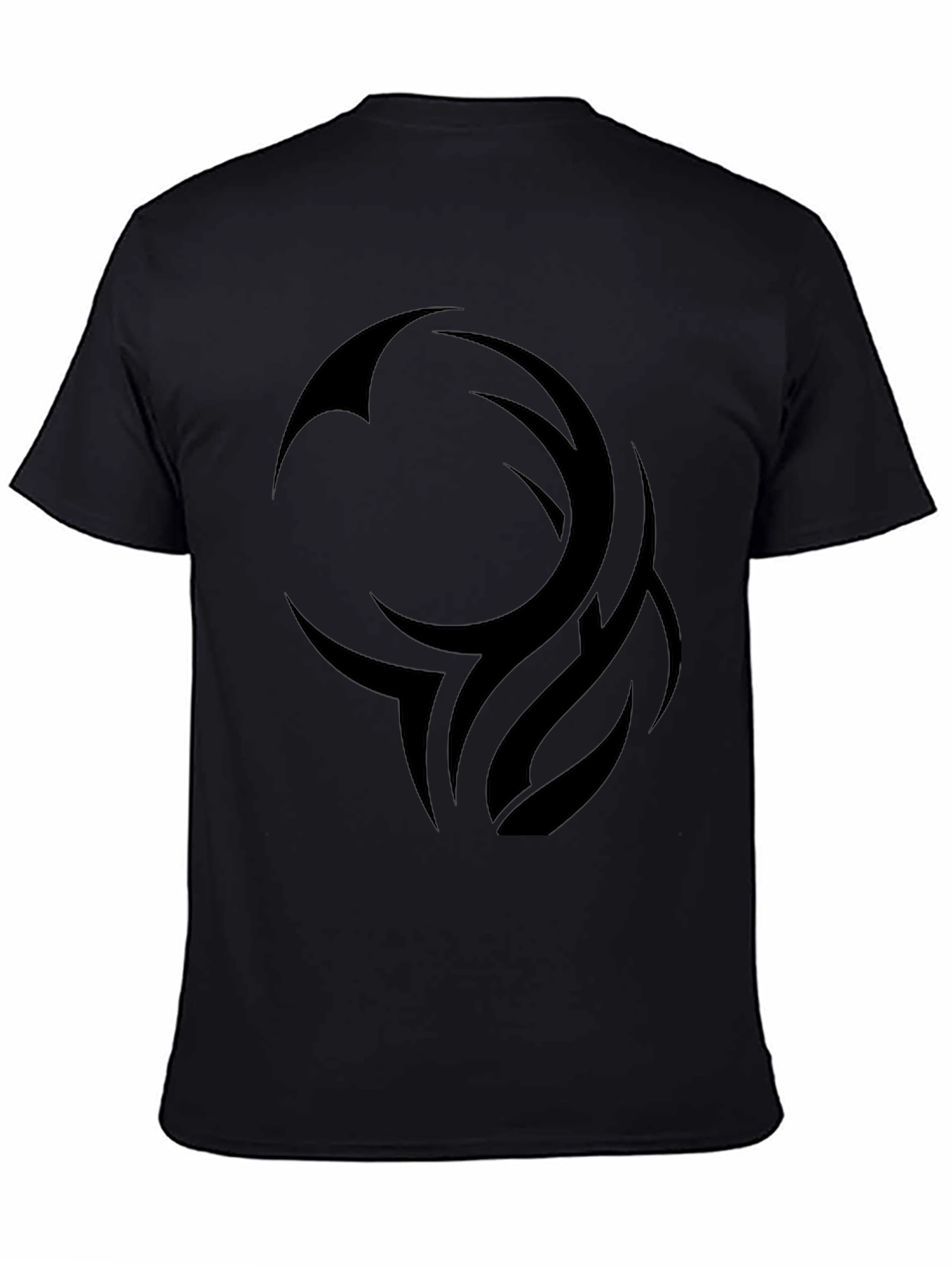 Mens Black Tribal Design Graphic T-Shirt