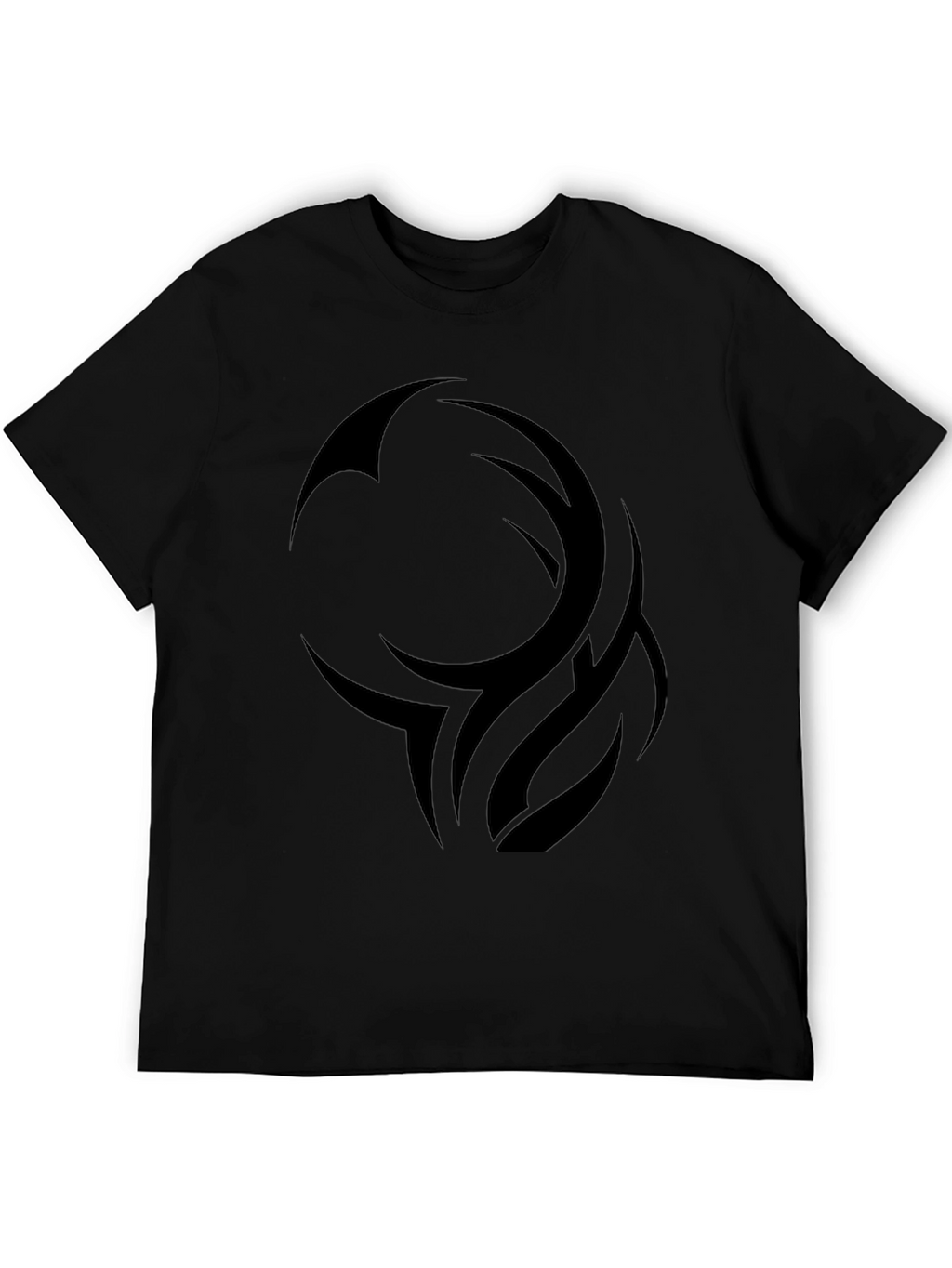 Mens Black Tribal Design Graphic T-Shirt