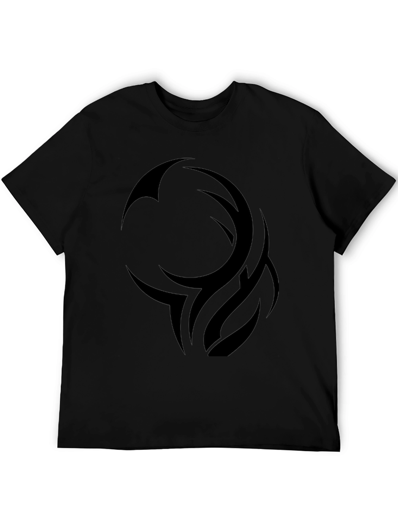 Mens Black Tribal Design Graphic T-Shirt