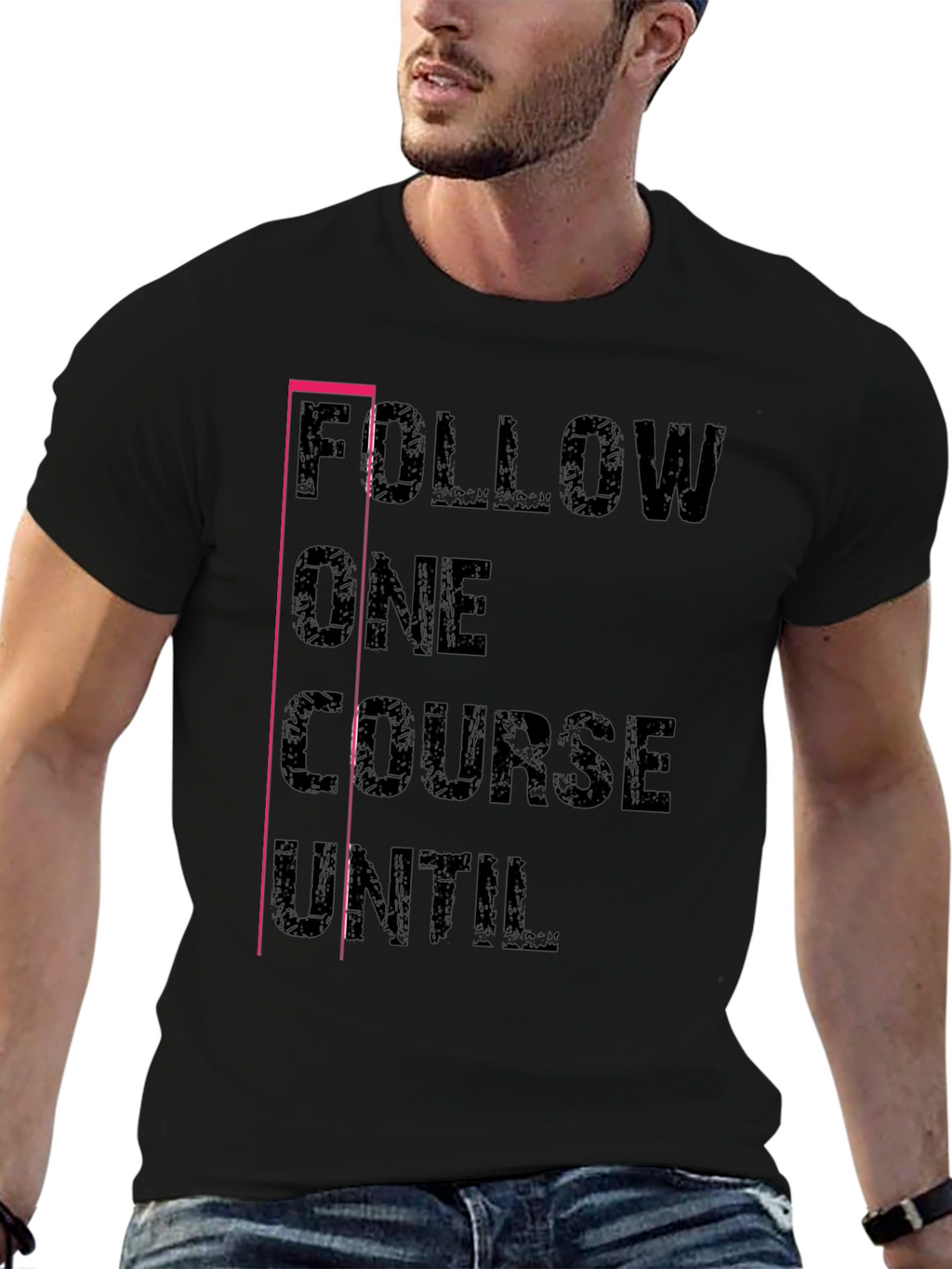 Follow One Course T-Shirt Black