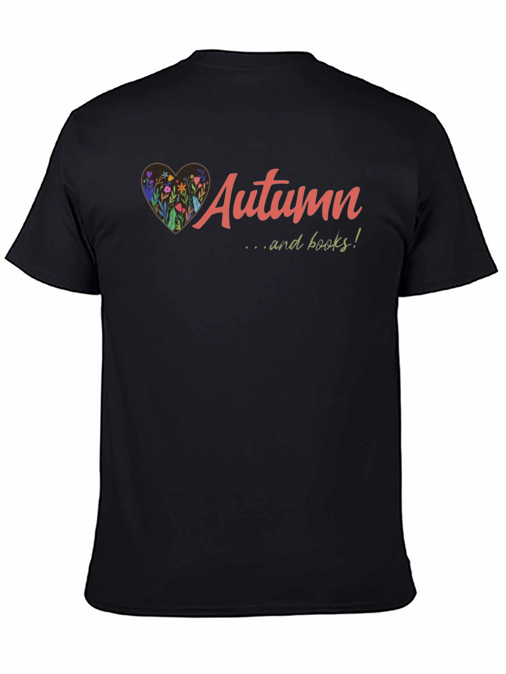 Autumn and Books Graphic T-Shirt - Black