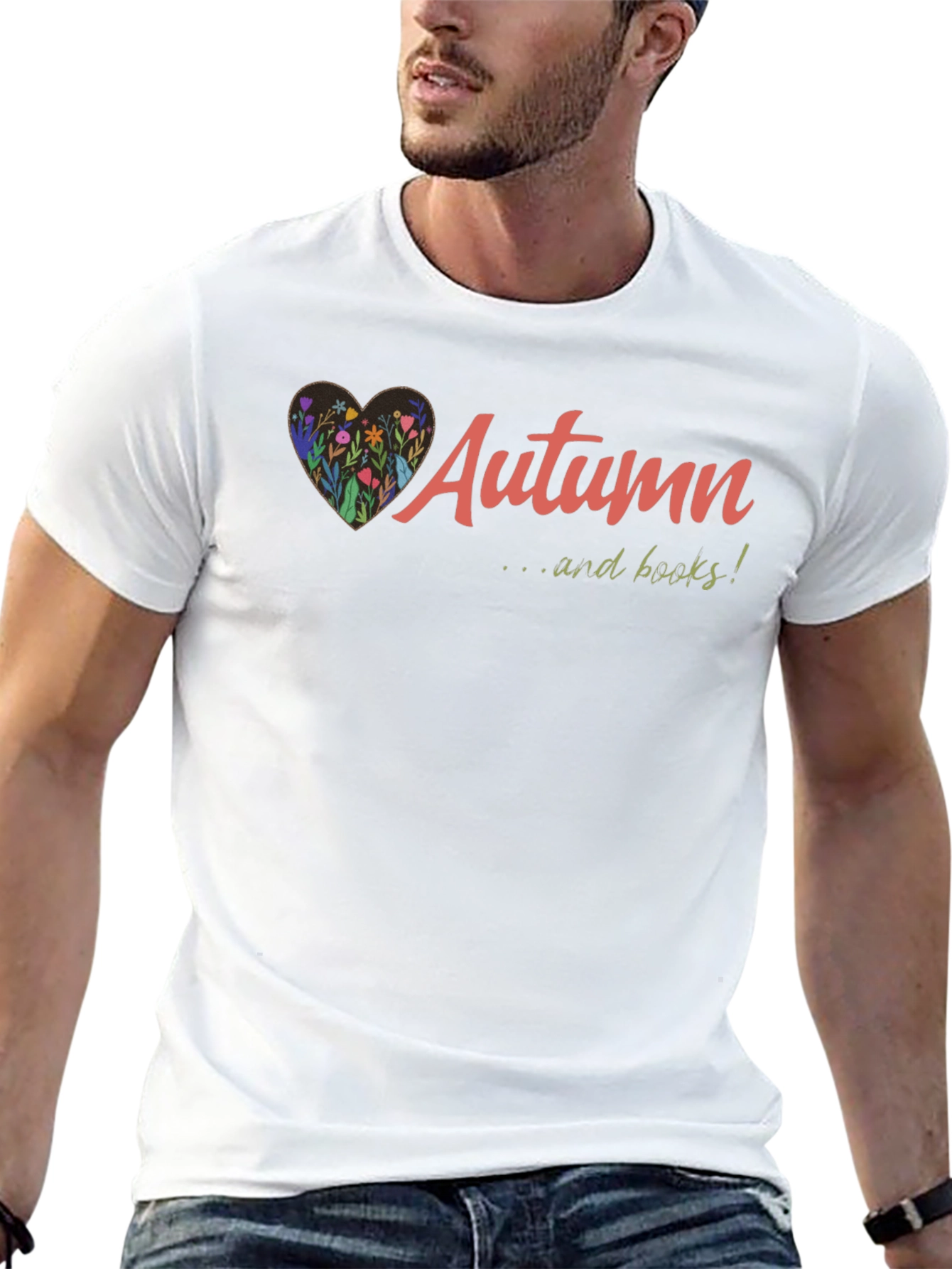 Autumn and Books Graphic T-Shirt - Black