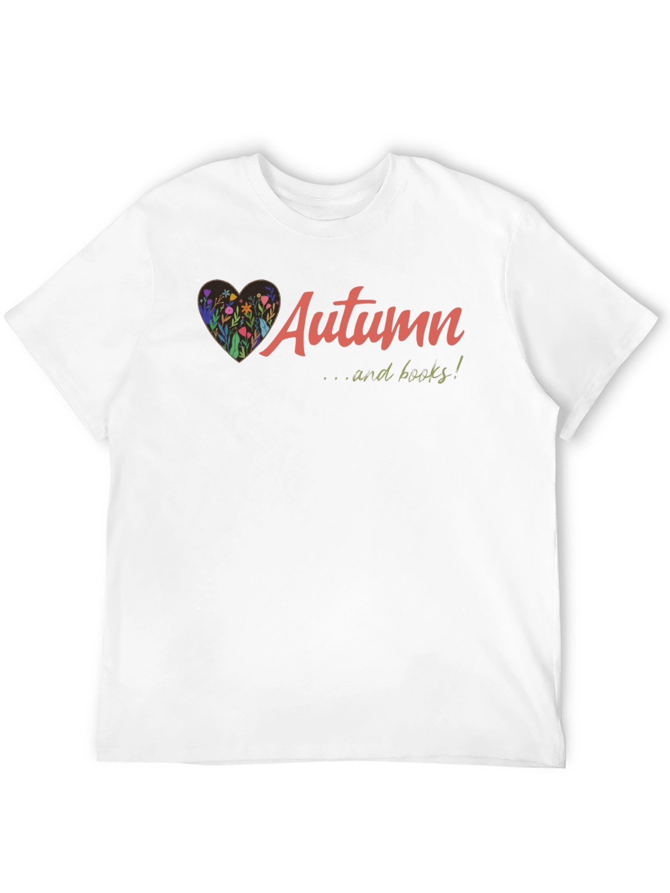Autumn and Books Graphic T-Shirt - Black