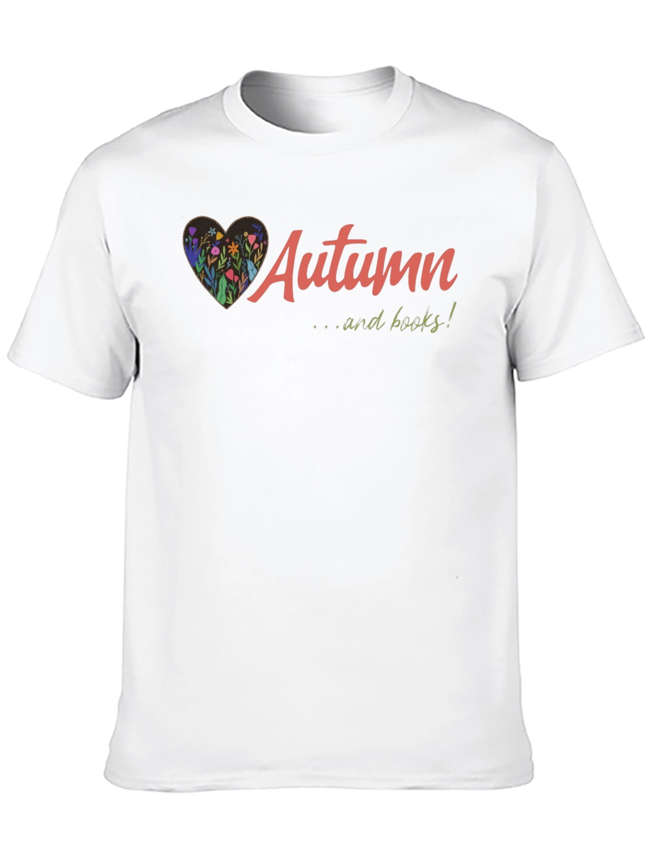 Autumn and Books Graphic T-Shirt - Black