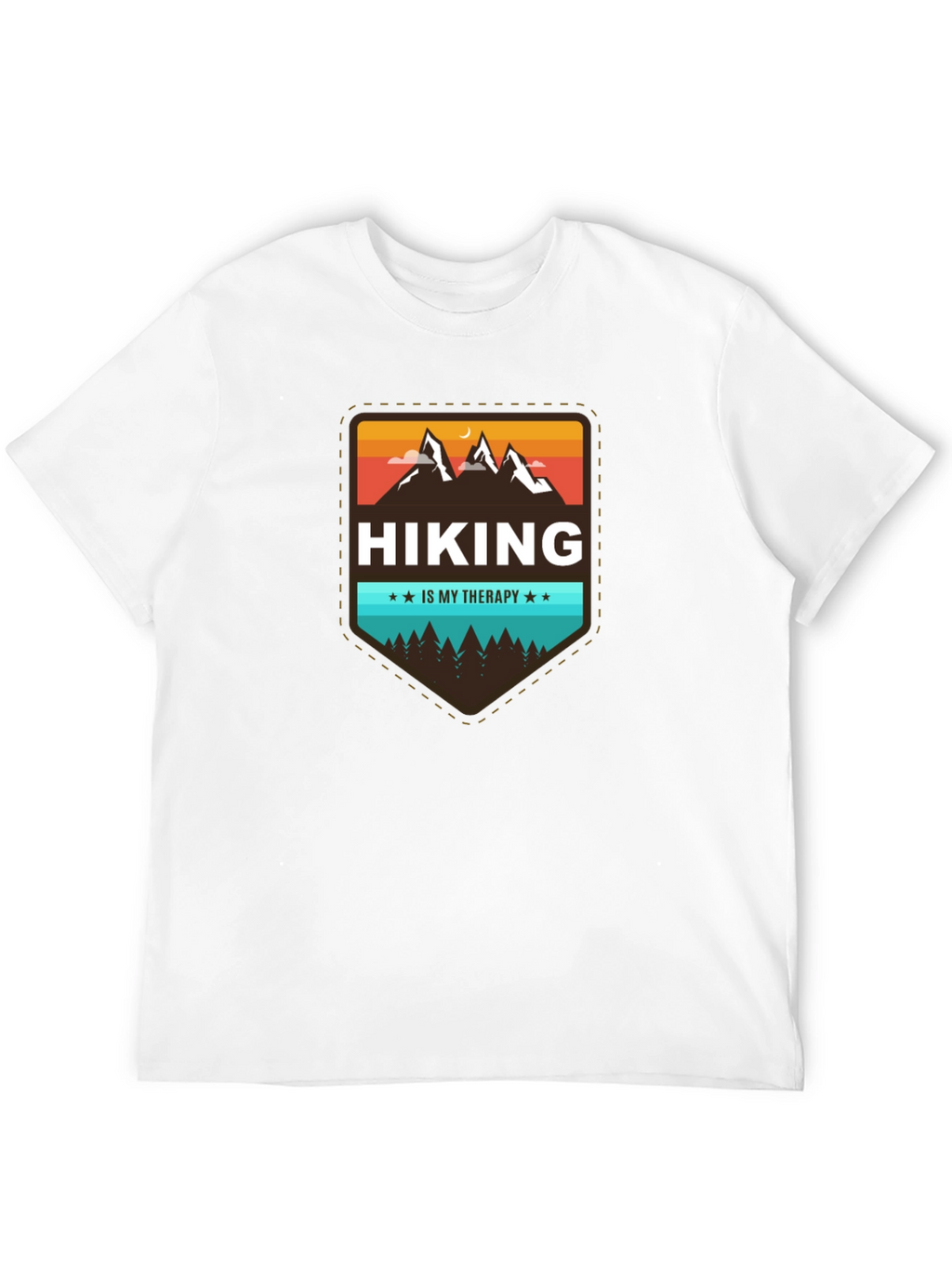 Hiking is My Therapy Black T-Shirt