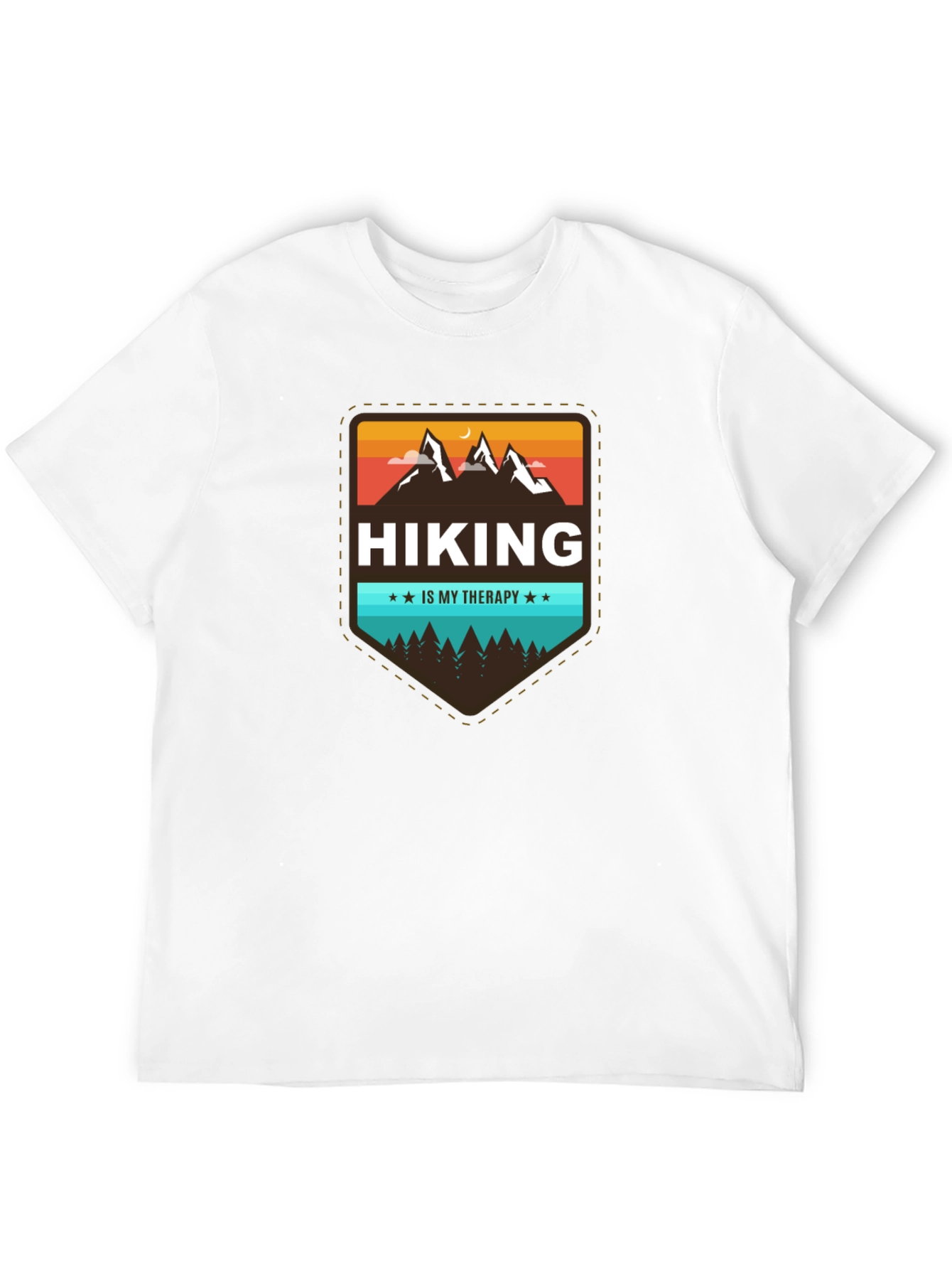 Hiking is My Therapy Black T-Shirt