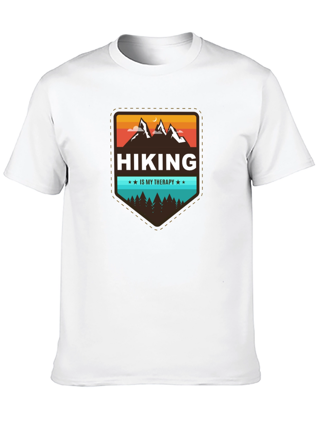 Hiking is My Therapy Black T-Shirt