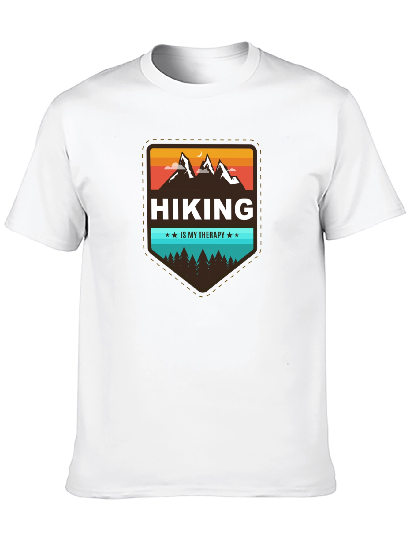 Hiking is My Therapy Black T-Shirt