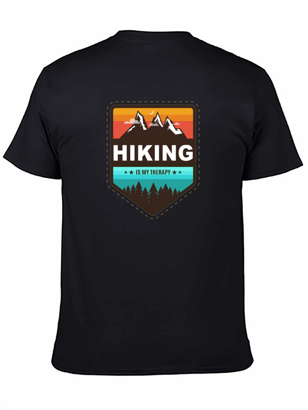 Hiking is My Therapy Black T-Shirt