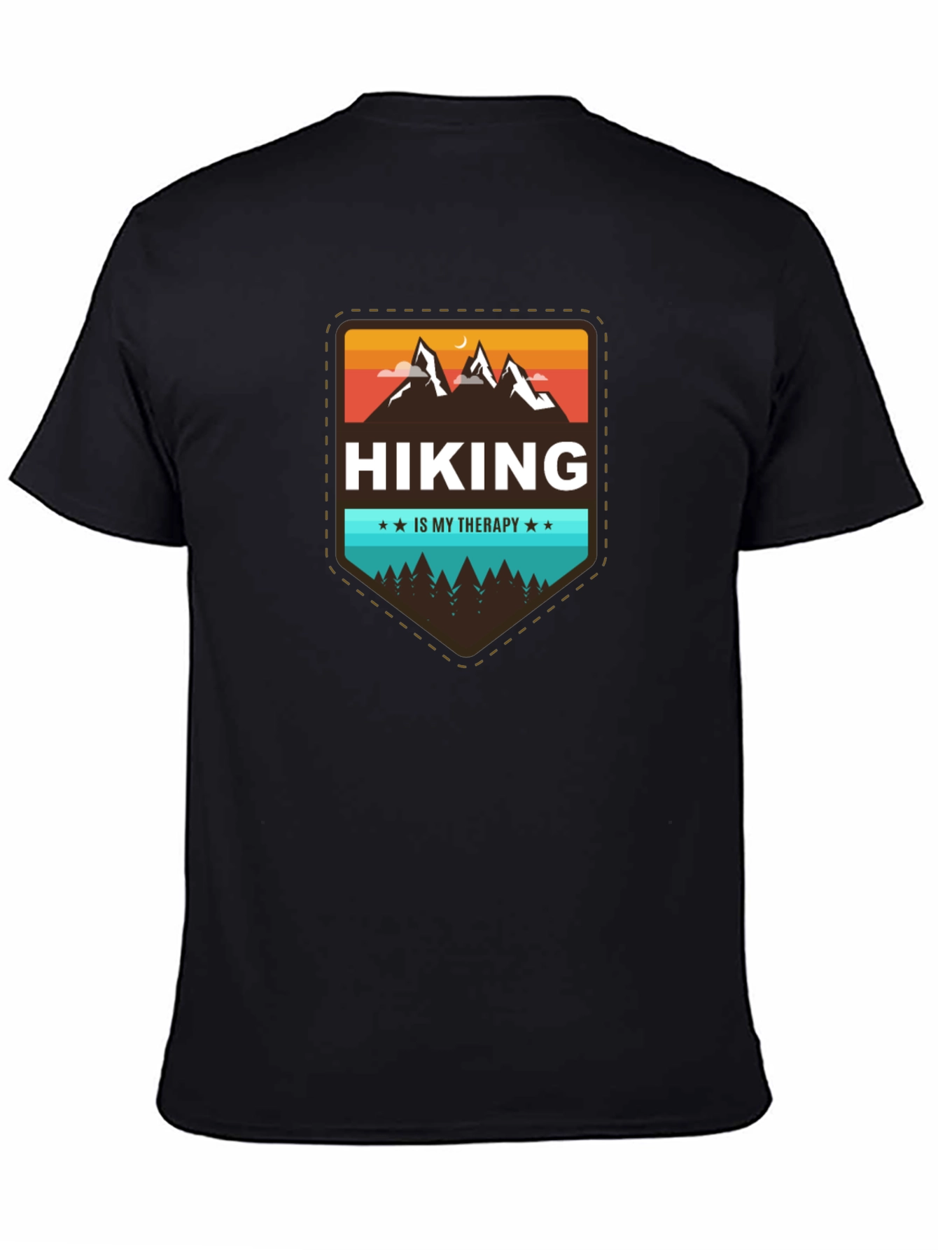 Hiking is My Therapy Black T-Shirt