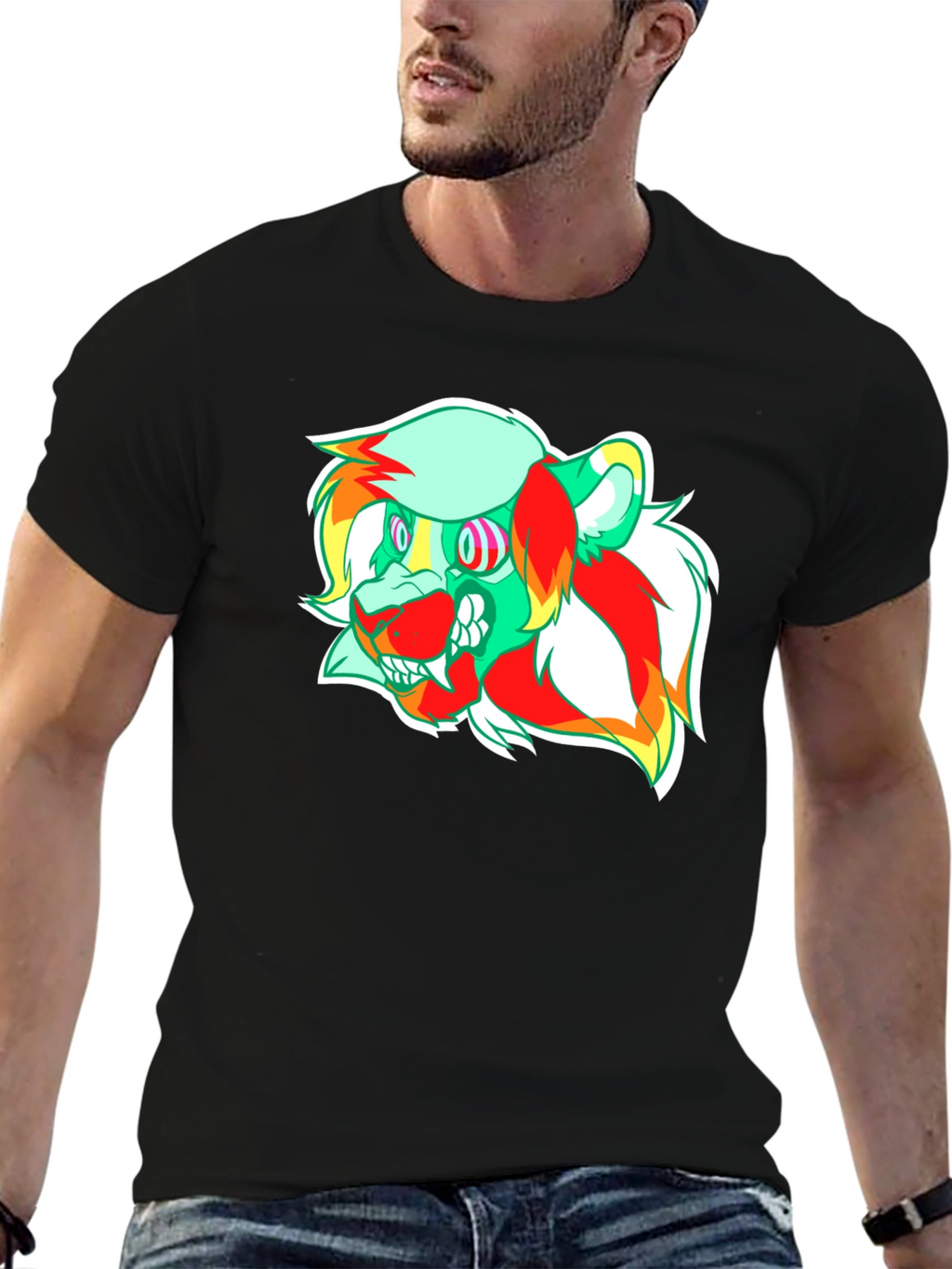 Psychedelic Lion Graphic Tee - Modern Comfort