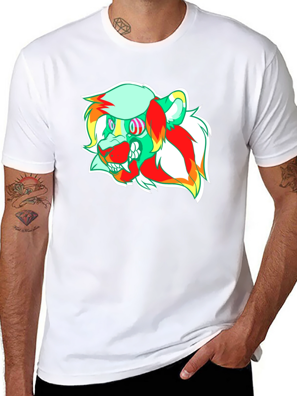 Psychedelic Lion Graphic Tee - Modern Comfort