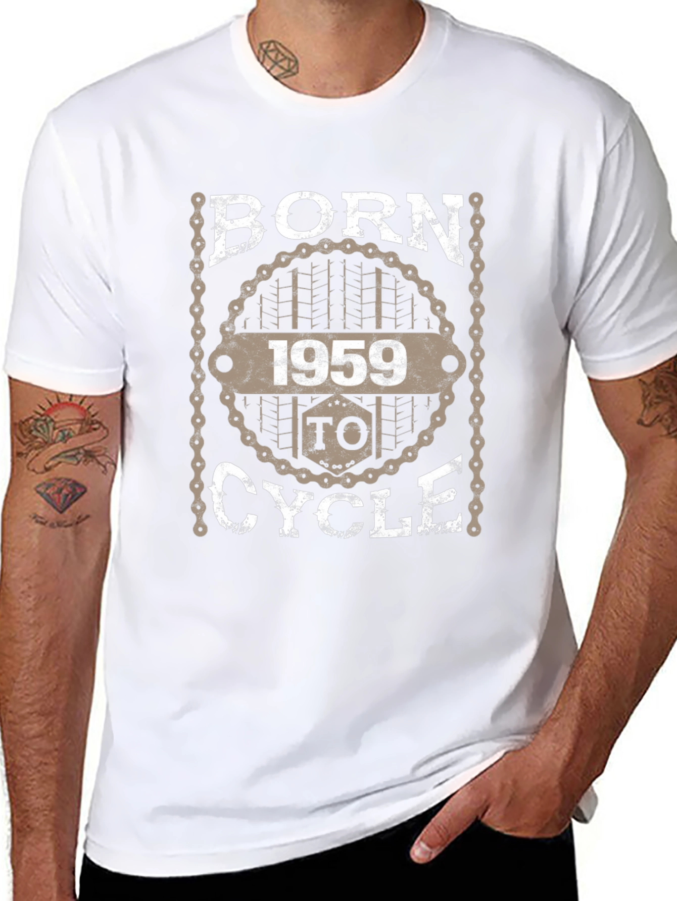 Born in 1959 To Cycle Graphic T-Shirt
