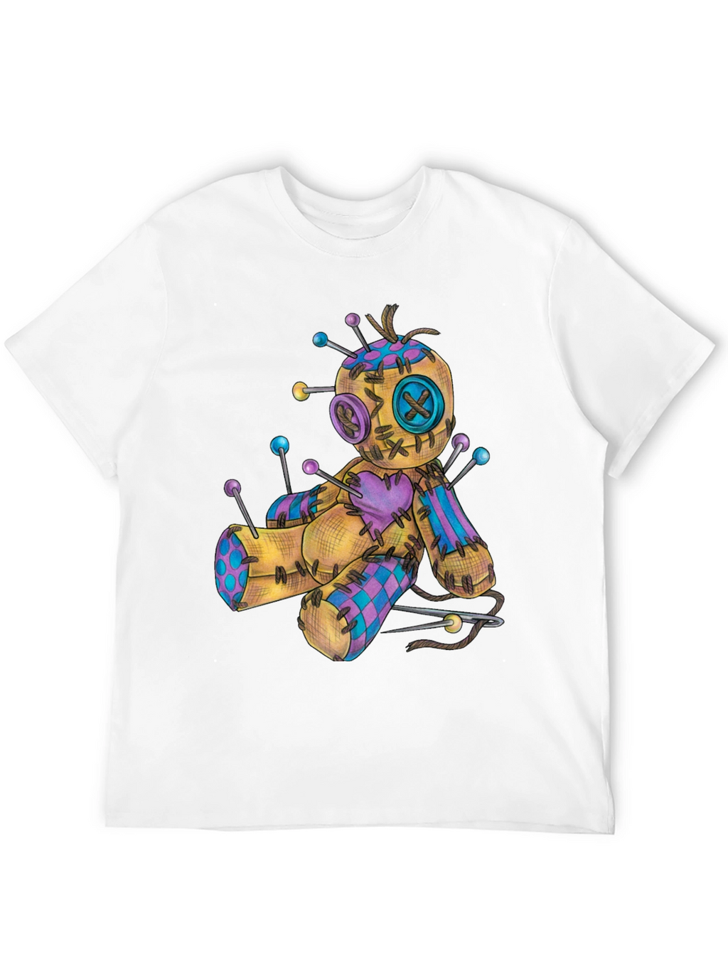 Voodoo Doll Graphic Tee - Black Cotton Shirt