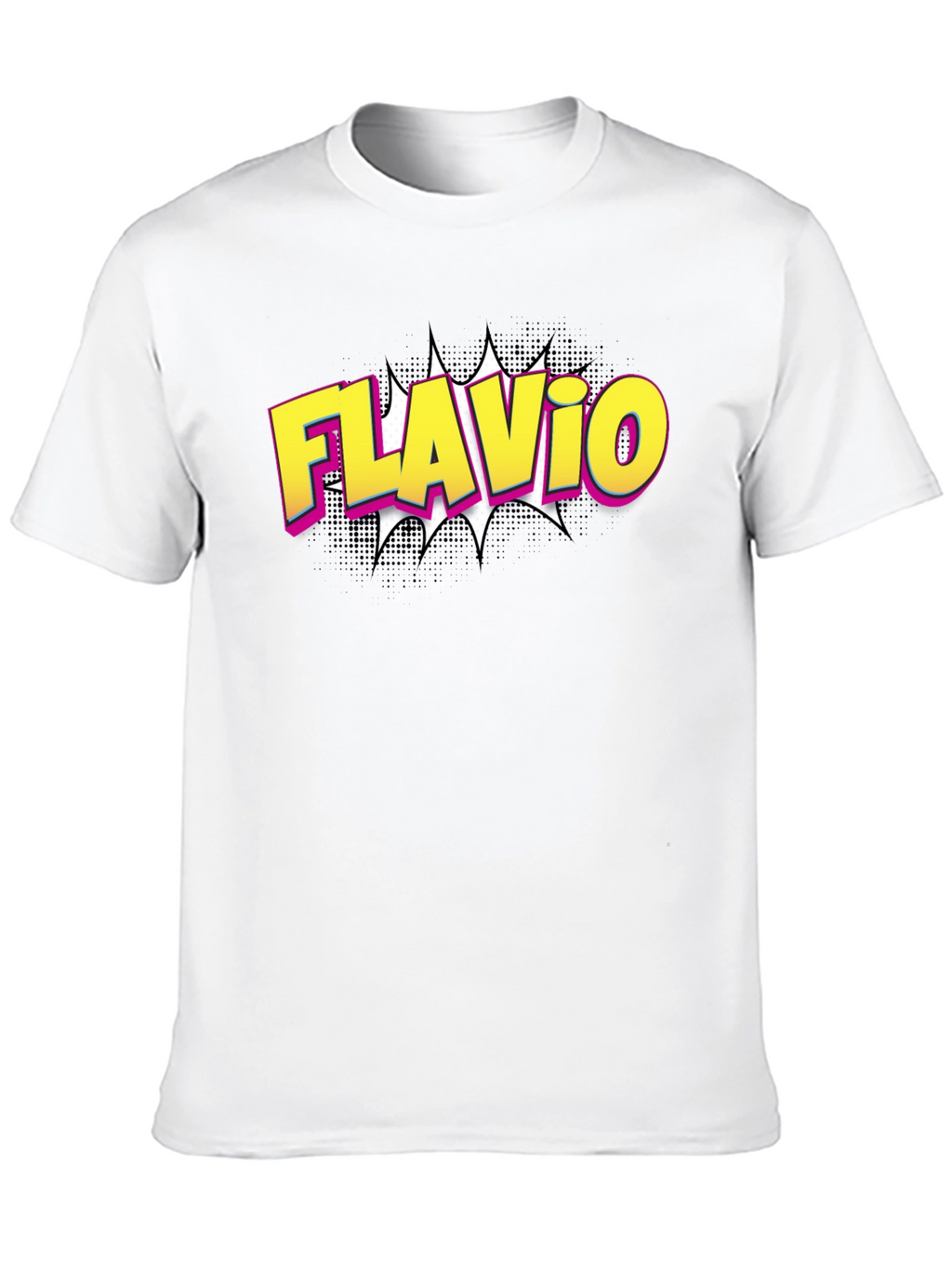 Flavio Comic Style Black T-Shirt