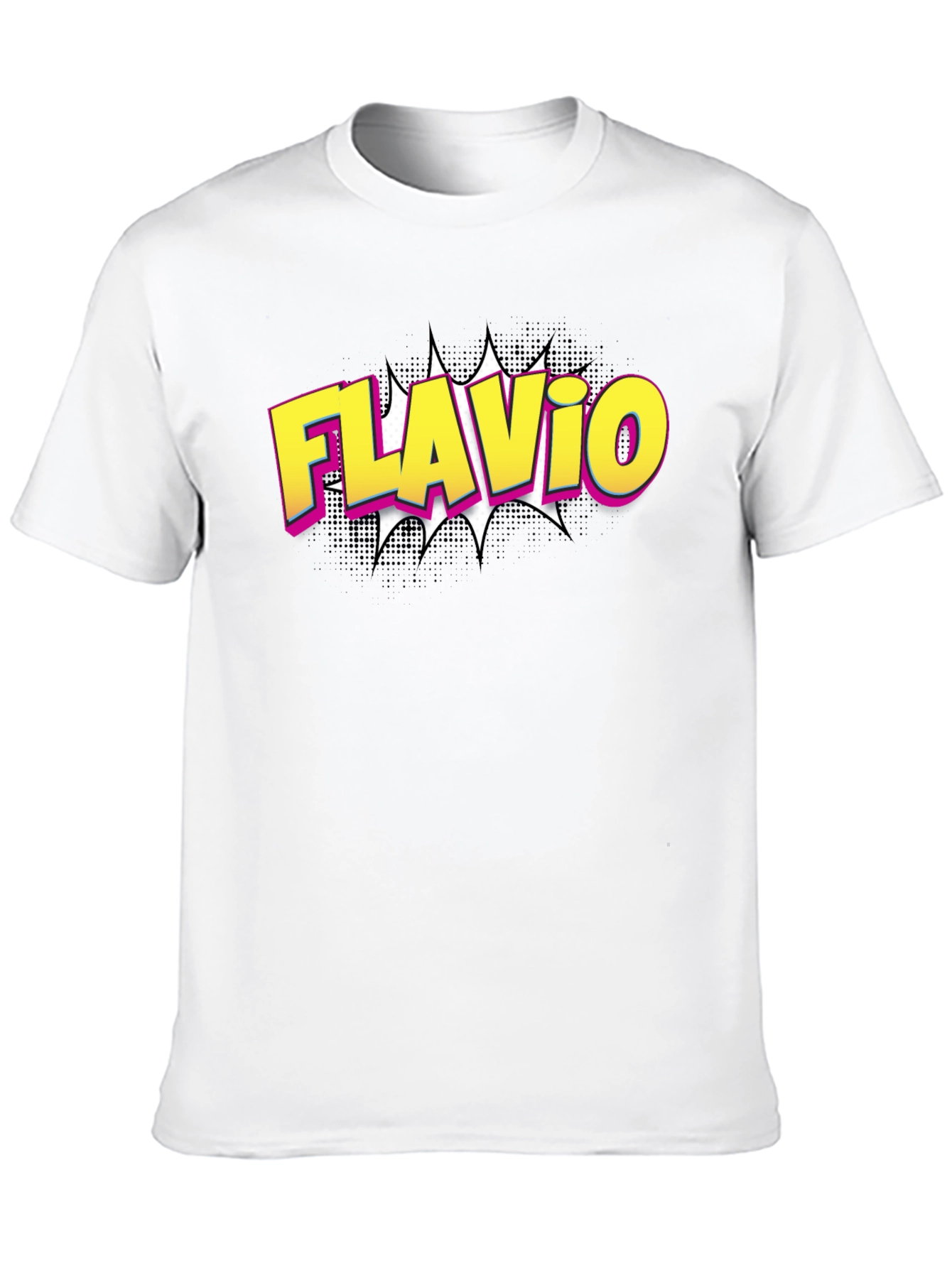 Flavio Comic Style Black T-Shirt