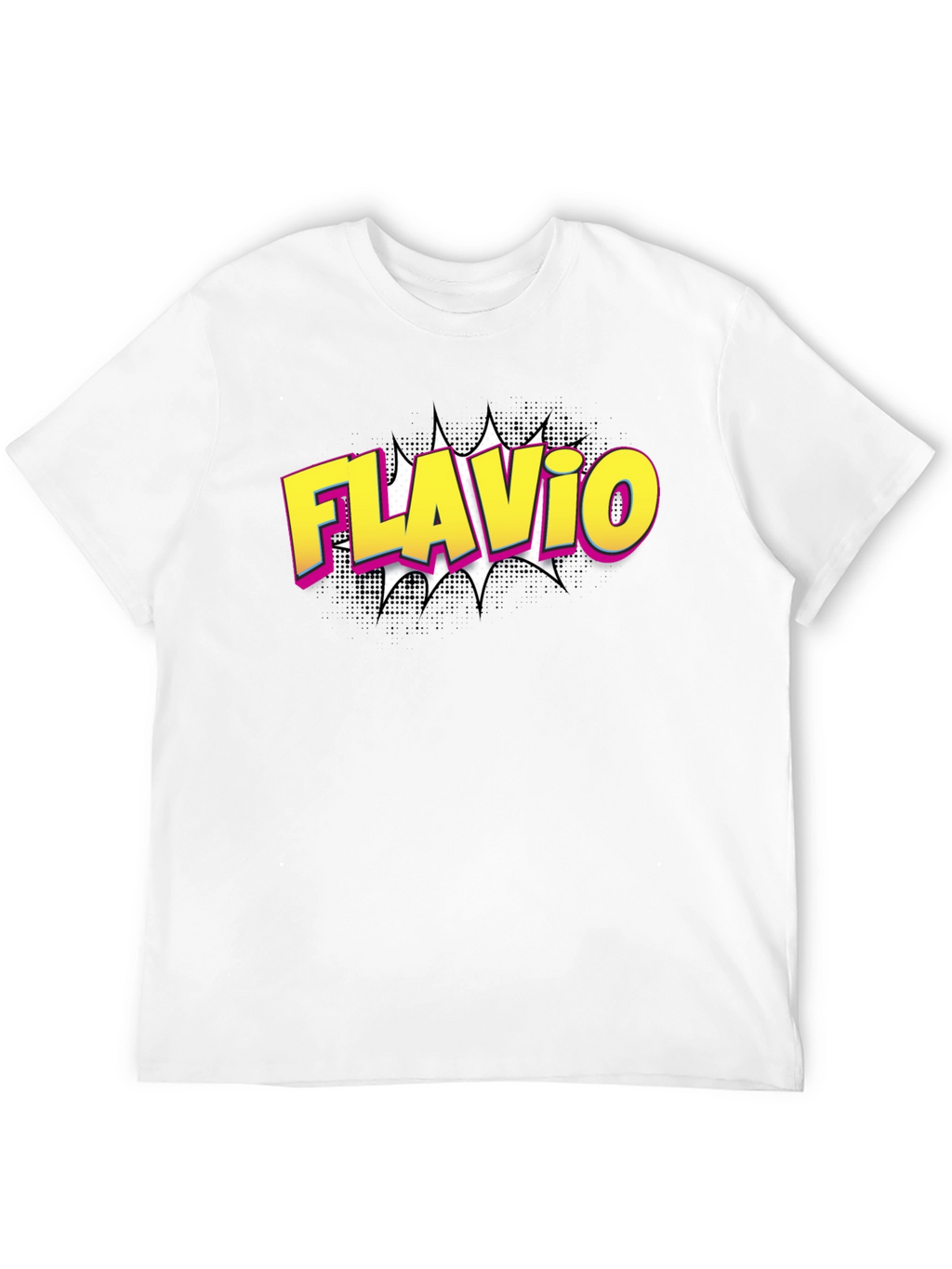 Flavio Comic Style Black T-Shirt