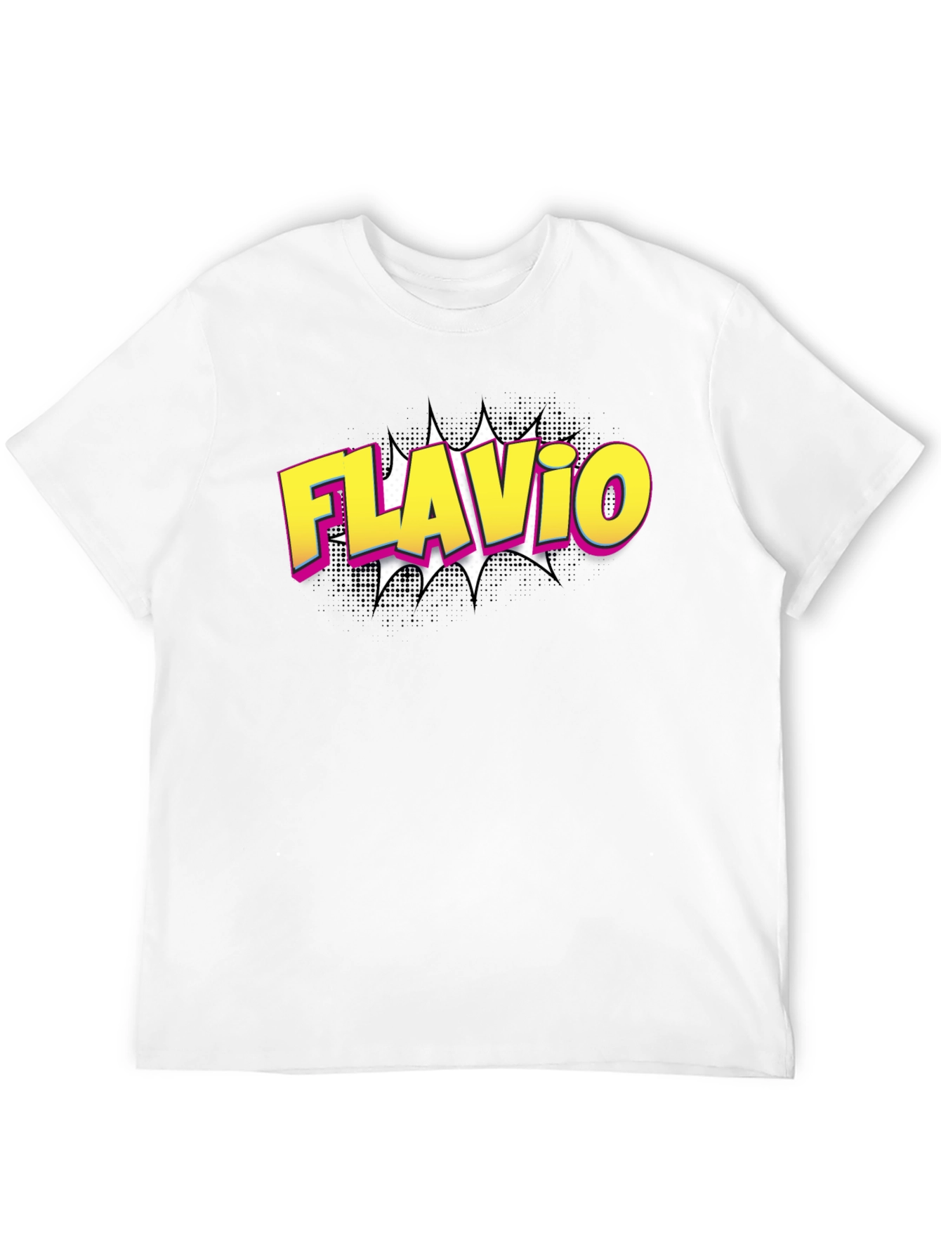 Flavio Comic Style Black T-Shirt