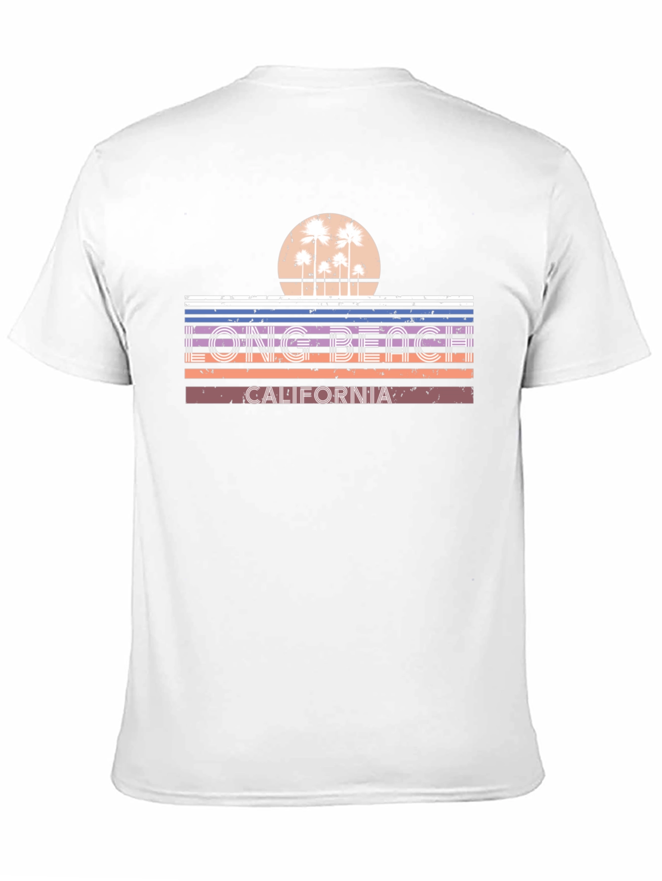 Long Beach California T-Shirt - Retro Palm Tree Graphic Tee
