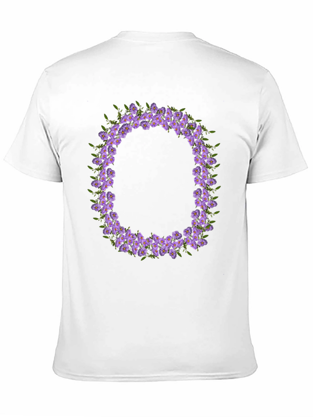 Floral O Wreath Black T-Shirt