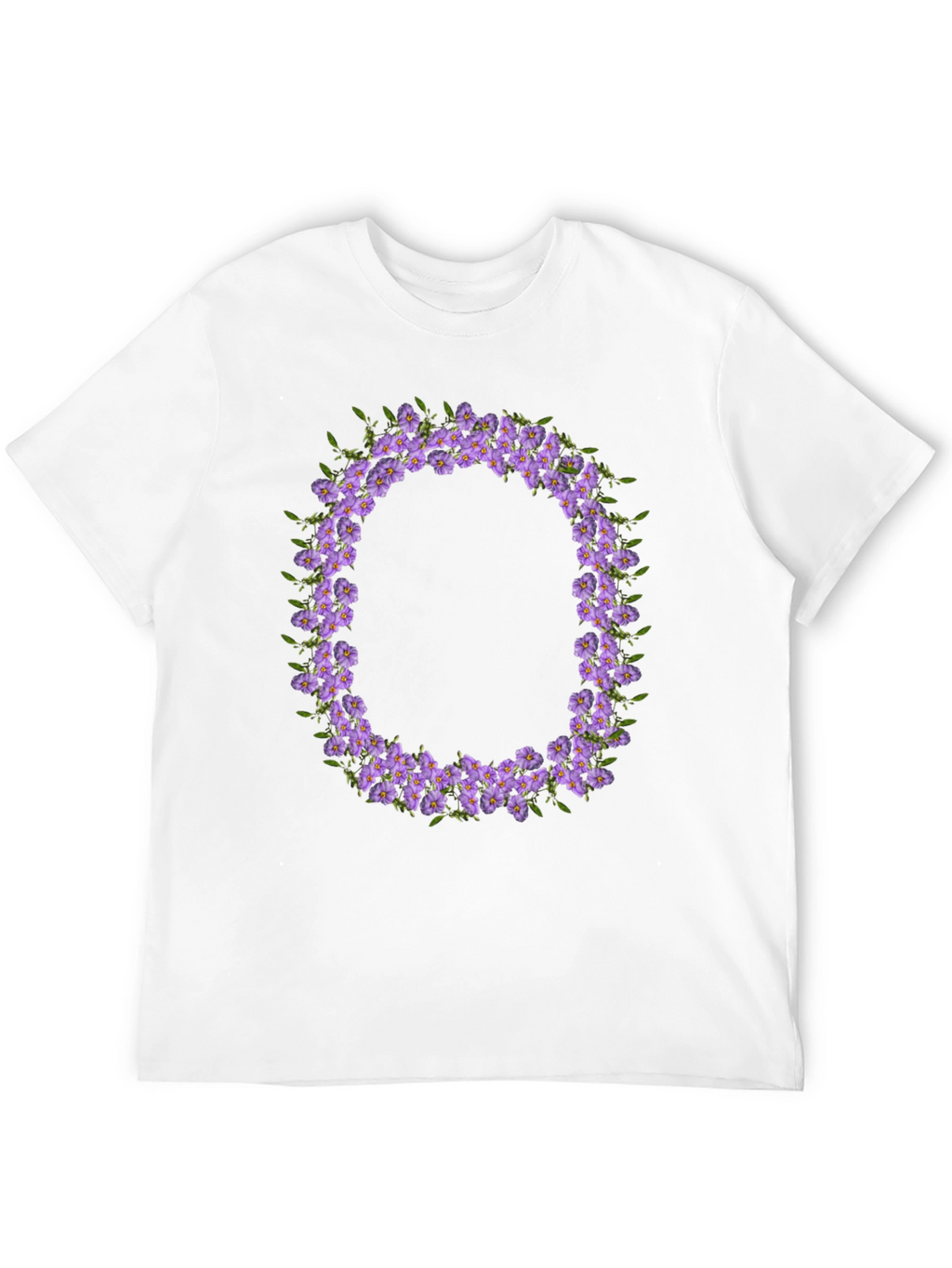 Floral O Wreath Black T-Shirt