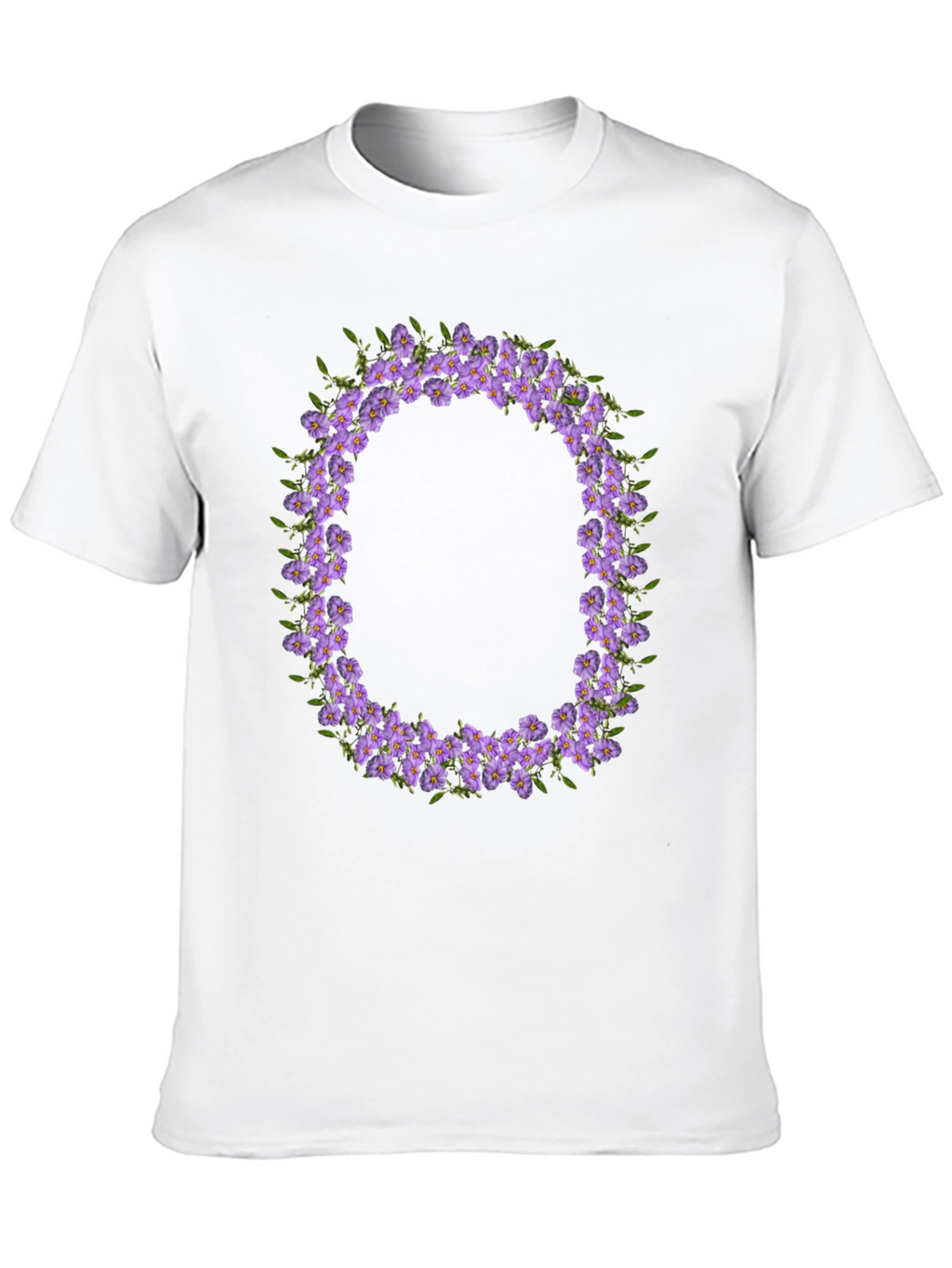Floral O Wreath Black T-Shirt