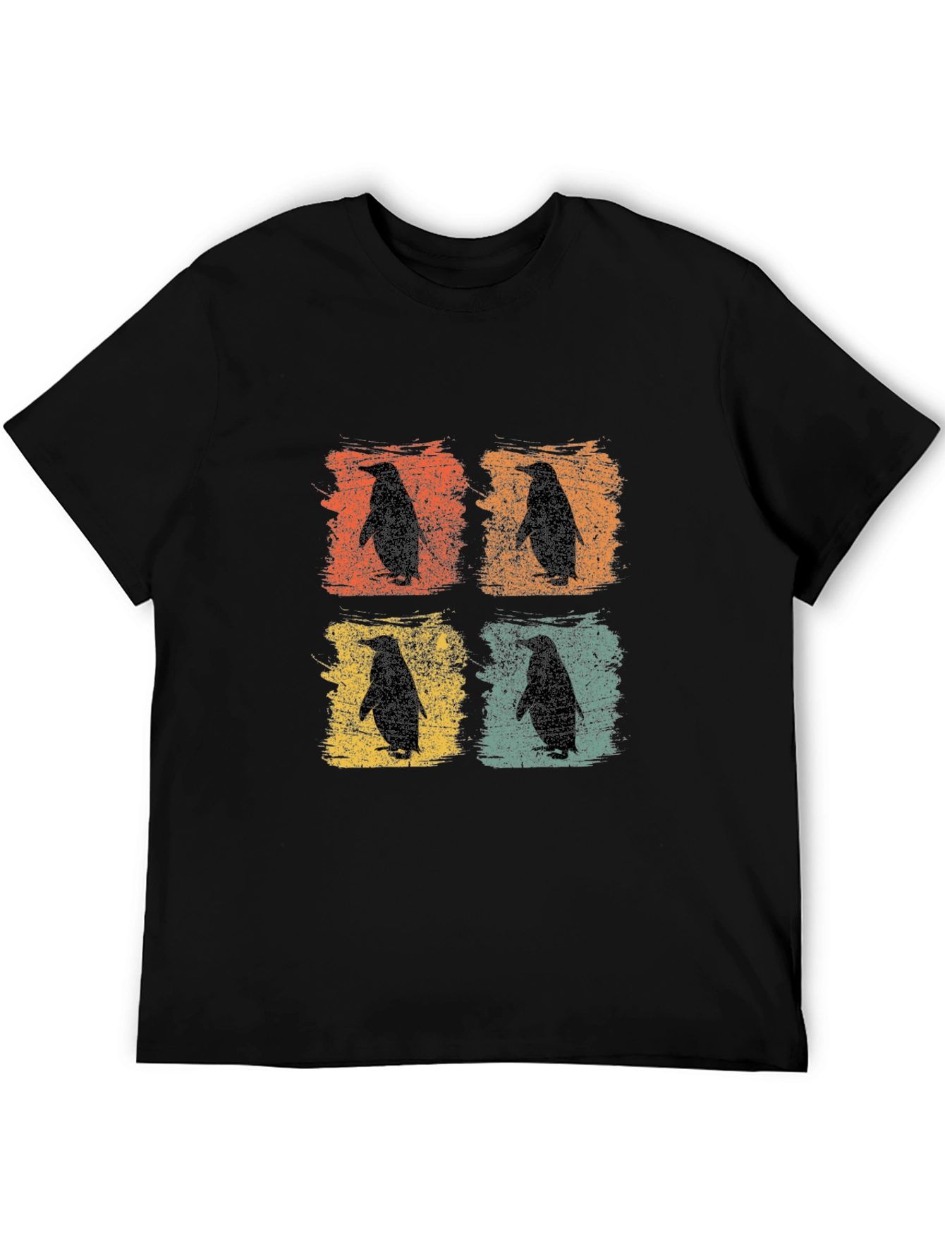 Retro Penguin Silhouette Graphic T-Shirt