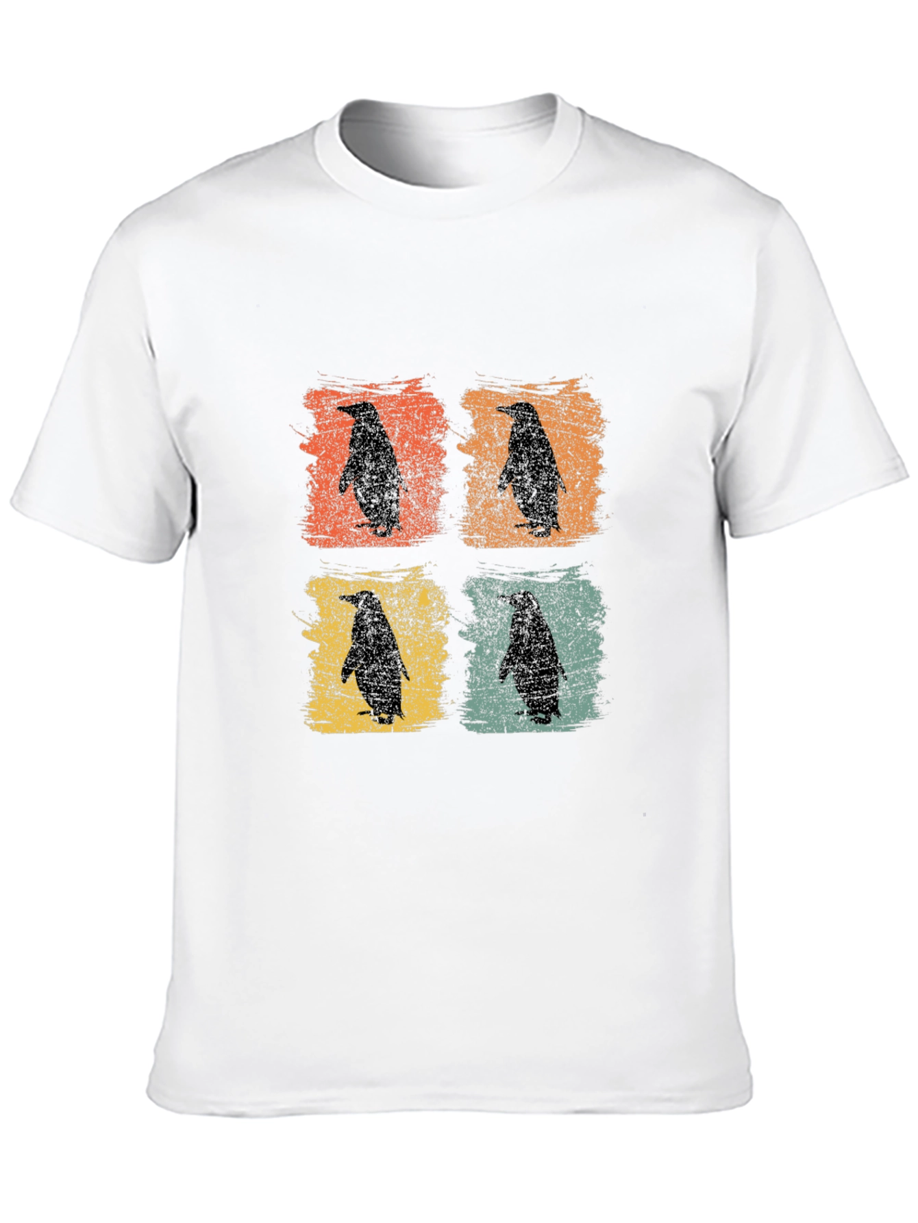 Retro Penguin Silhouette Graphic T-Shirt