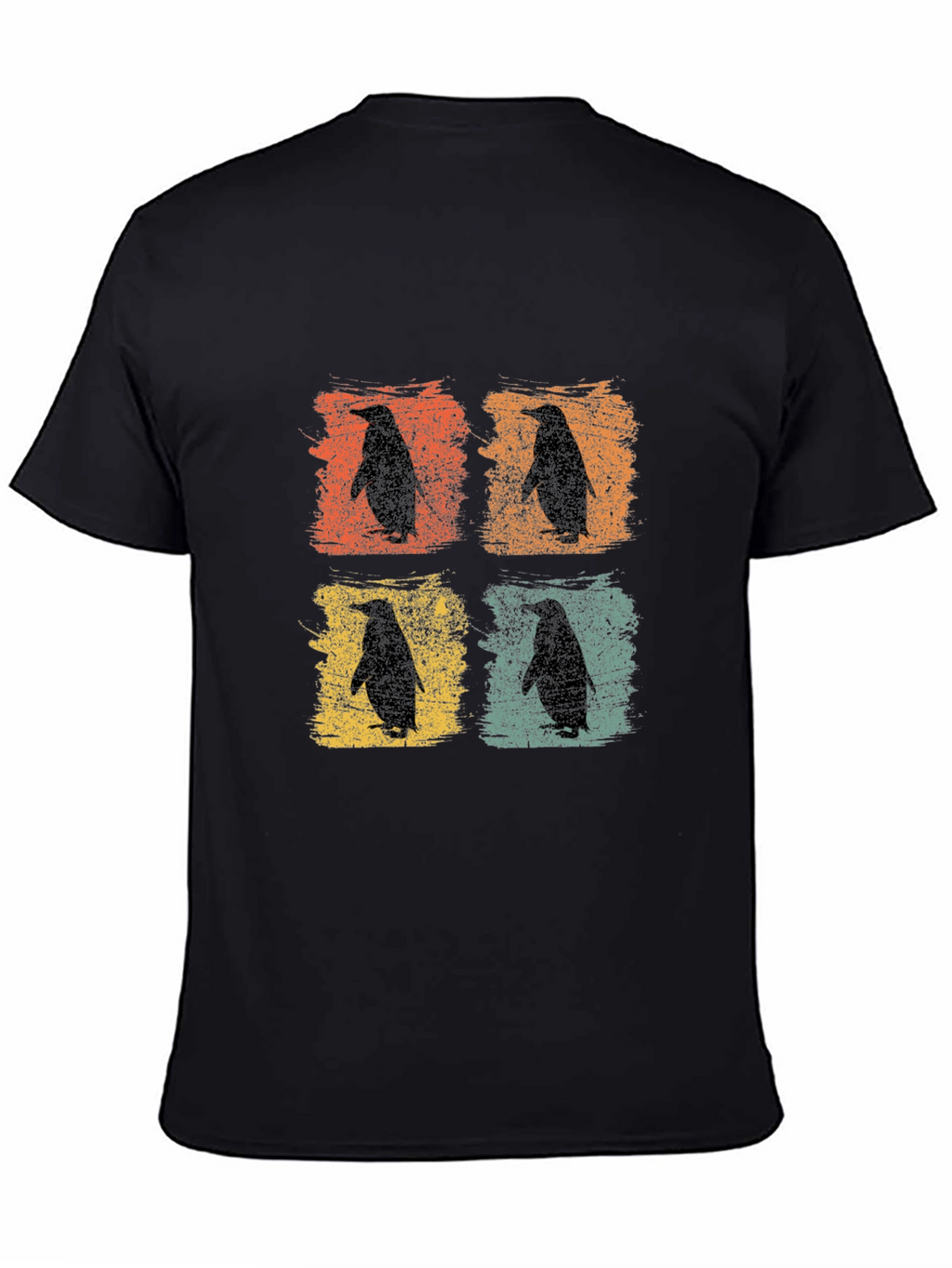 Retro Penguin Silhouette Graphic T-Shirt